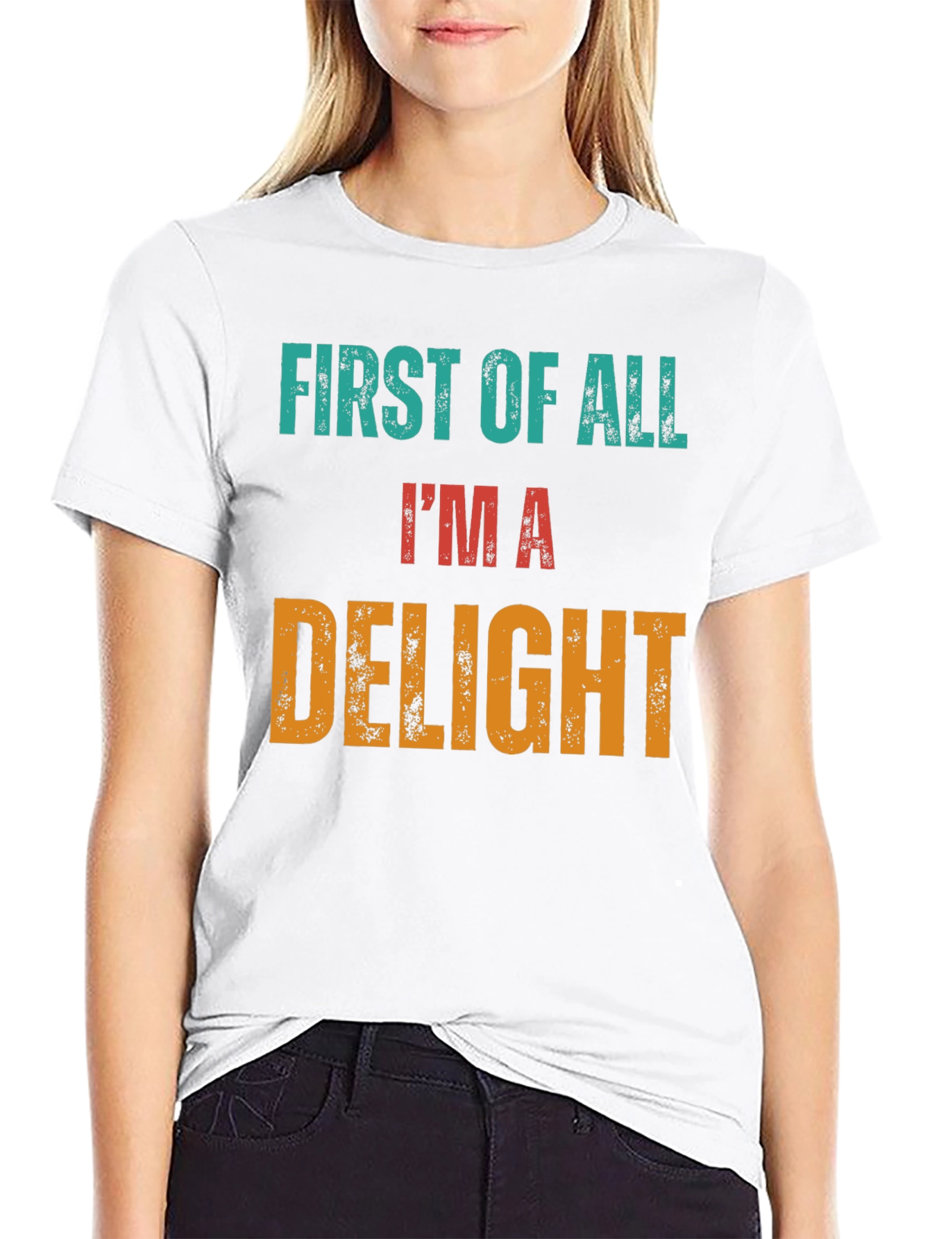 Black First Of All I'm A Delight Novelty Tee view 9