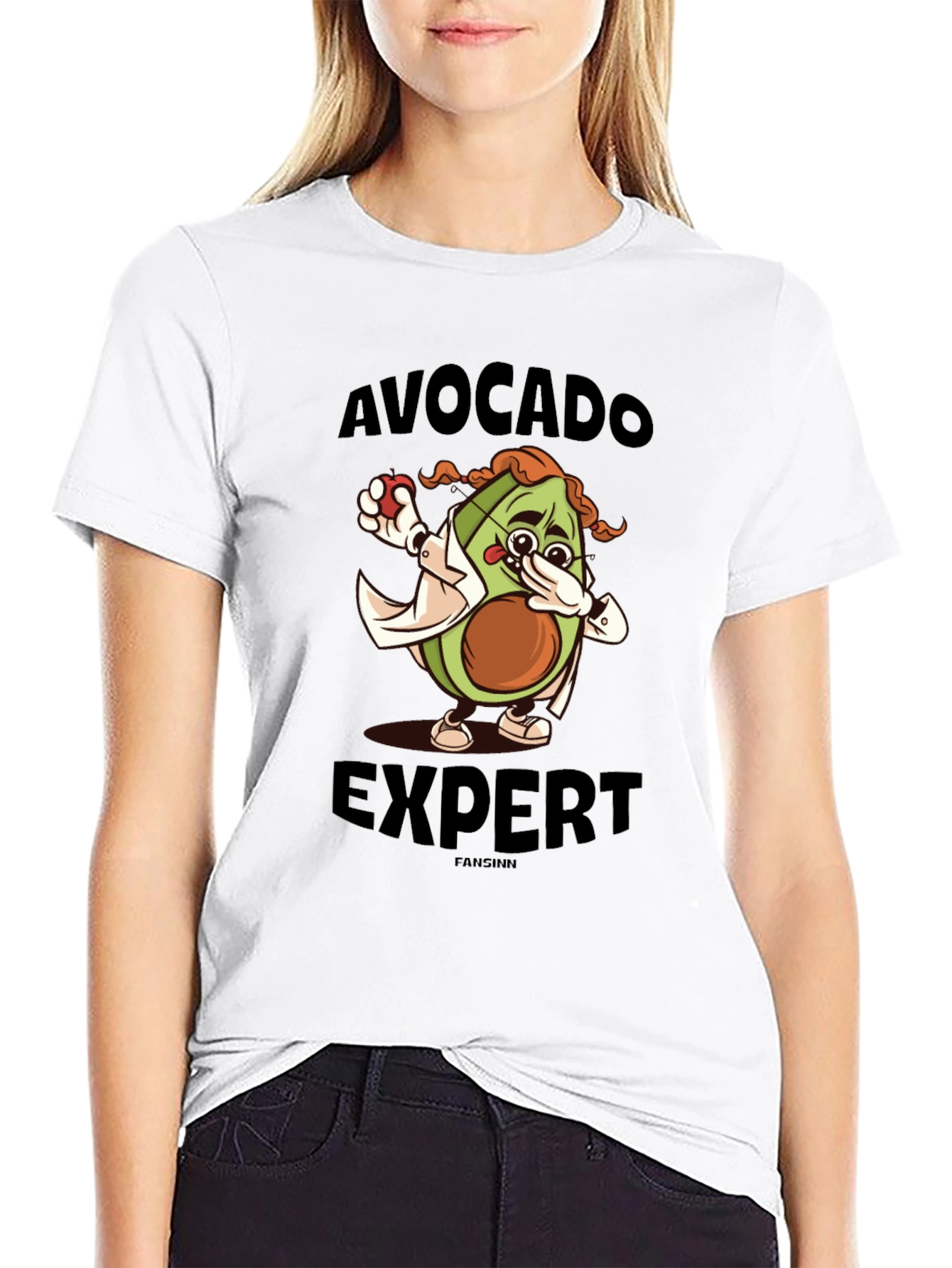 Black Avocado Expert Funny T-Shirt view 9