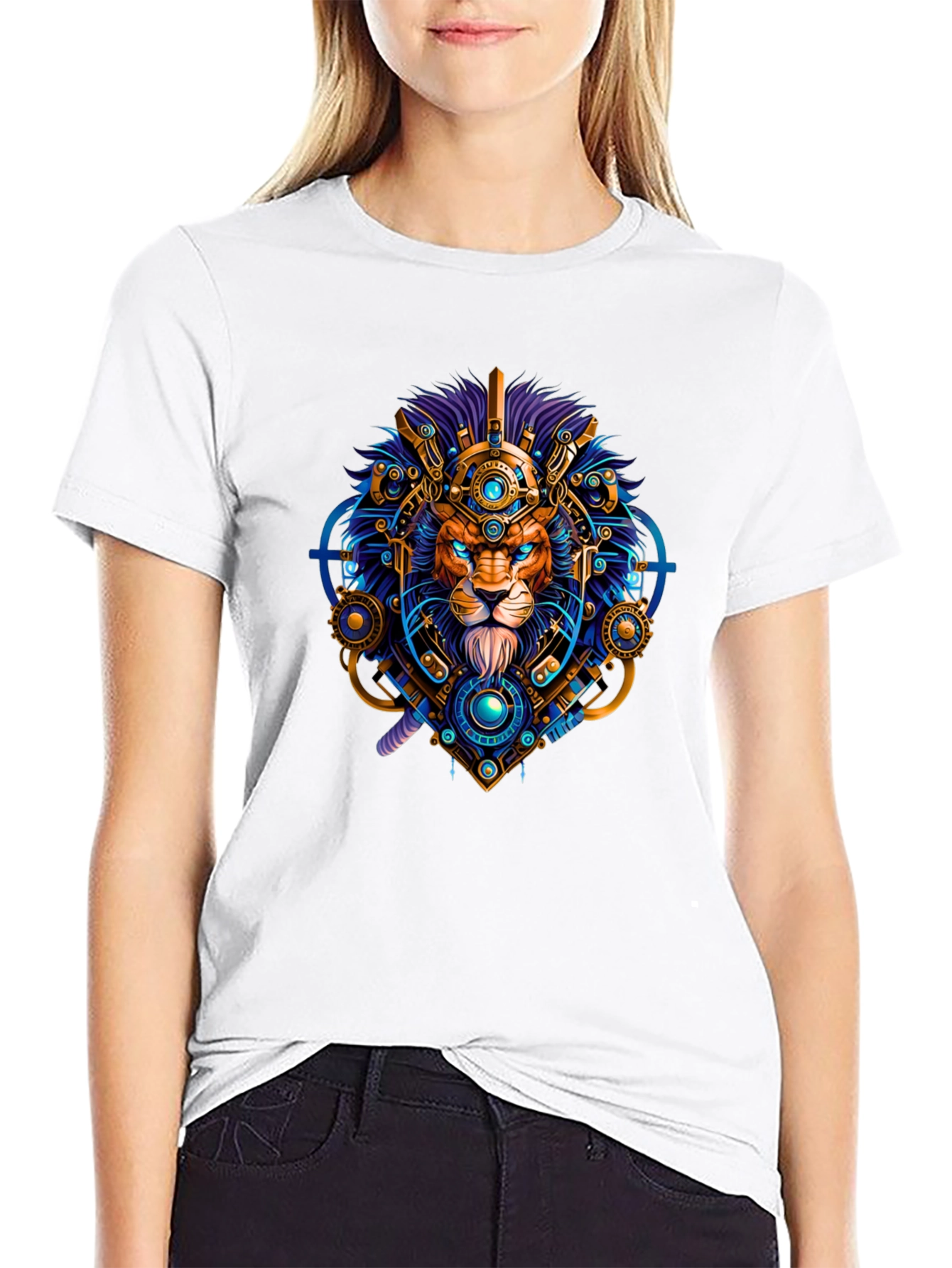 Black Lion Techwear Graphic Tee - Bold, Unique Design view 9
