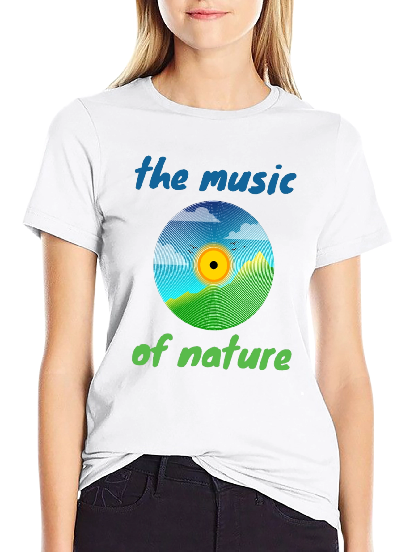 Black Nature Music T-Shirt - Eco-Friendly Design view 9