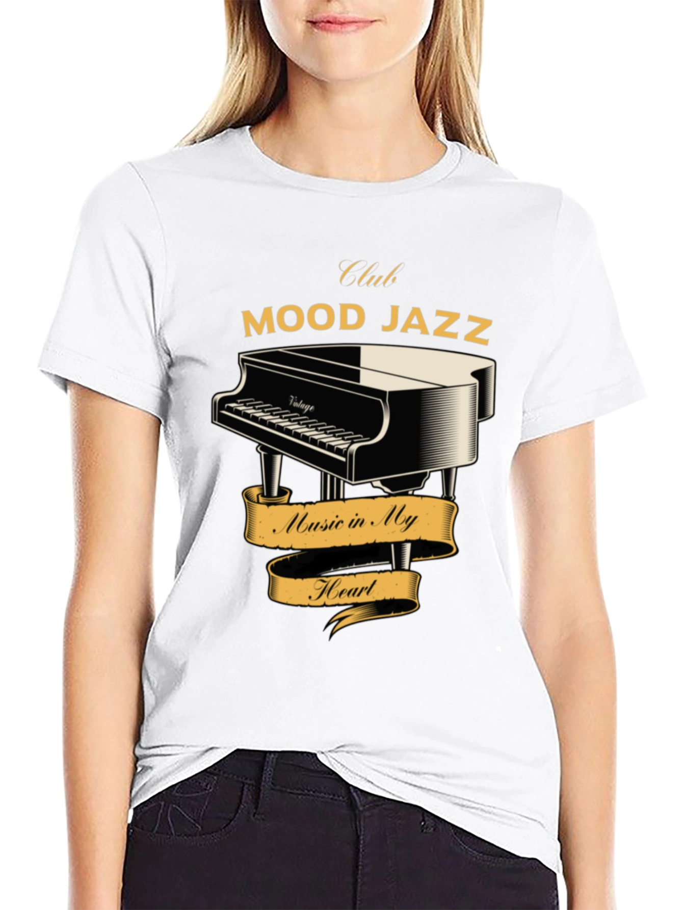 Black Mood Jazz Club T-Shirt - Piano Music Lover Tee view 9
