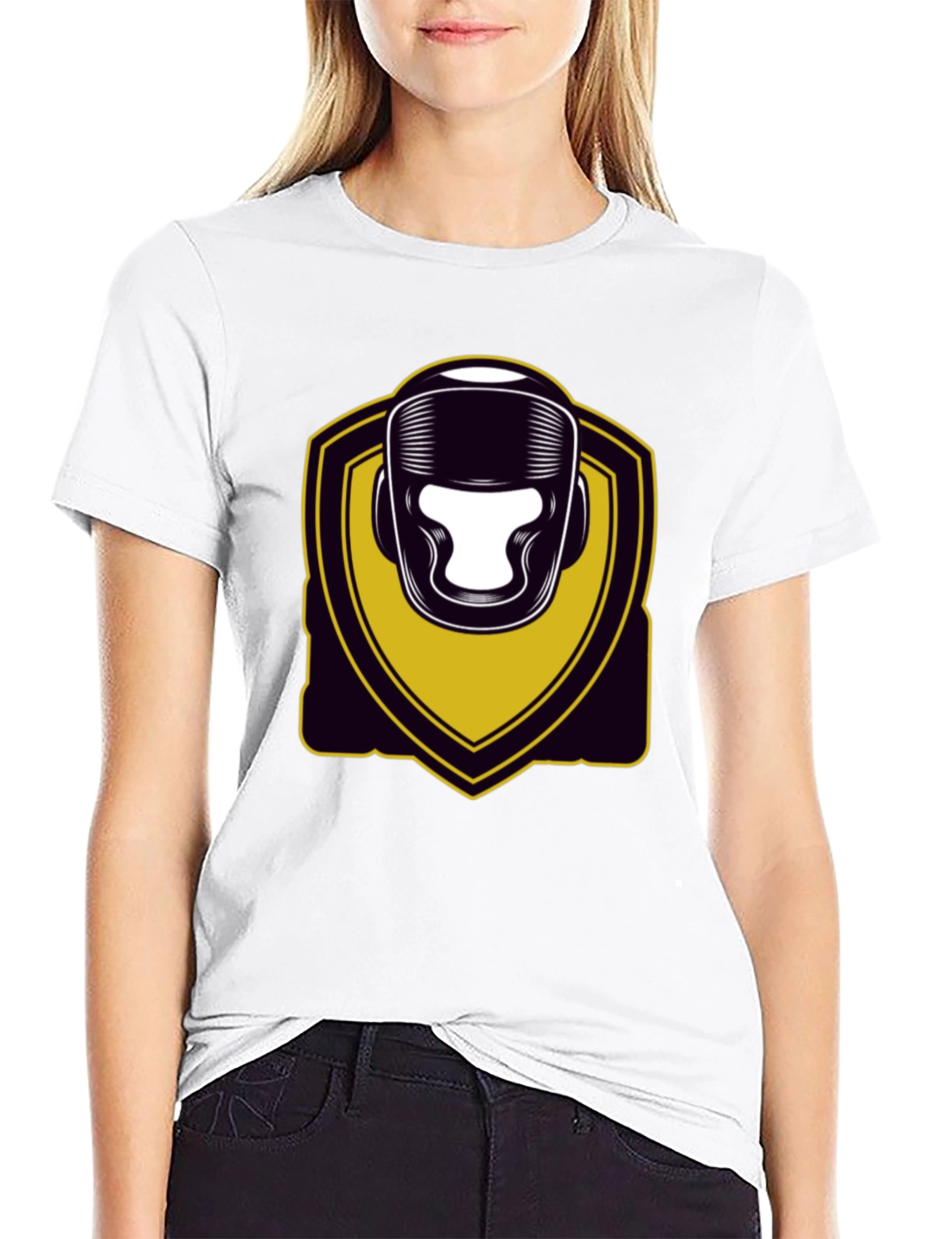 Black Boxing Helmet Graphic Tee - Black view 9