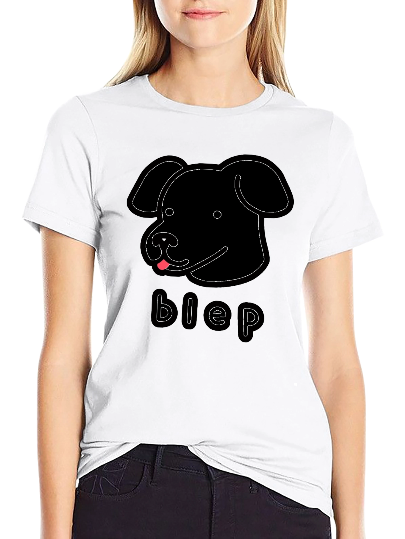 Black Blep Dog Graphic Tee - Men's Black T-Shirt view 9