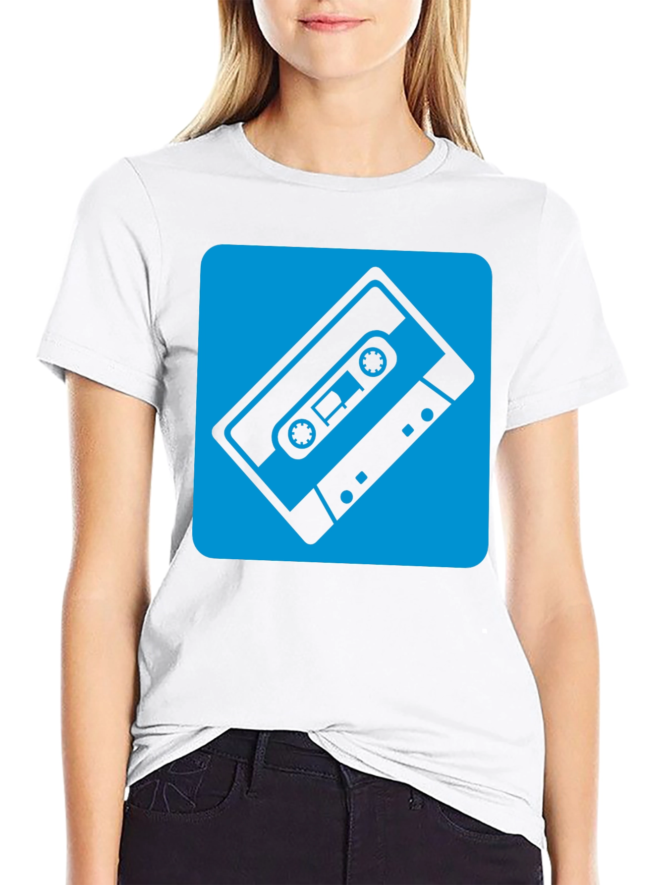 Black Retro Cassette Tape Graphic Tee - Classic Style! view 9
