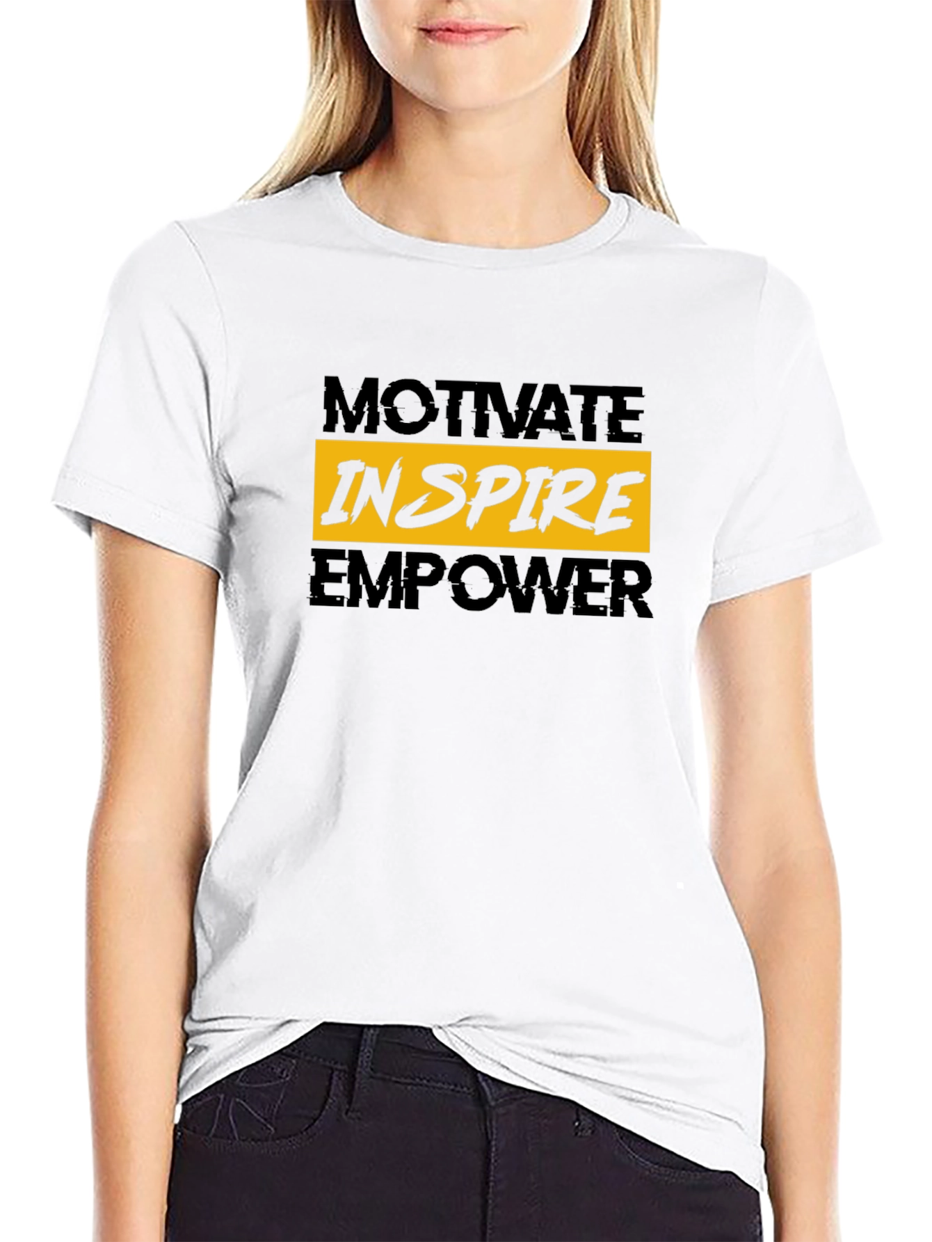 Black Motivate Inspire Empower Graphic Tee view 9