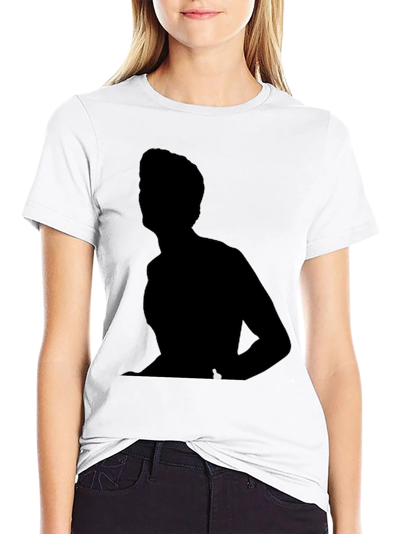 Black Silhouette Graphic Tee - Unisex Crew Neck T-Shirt view 9