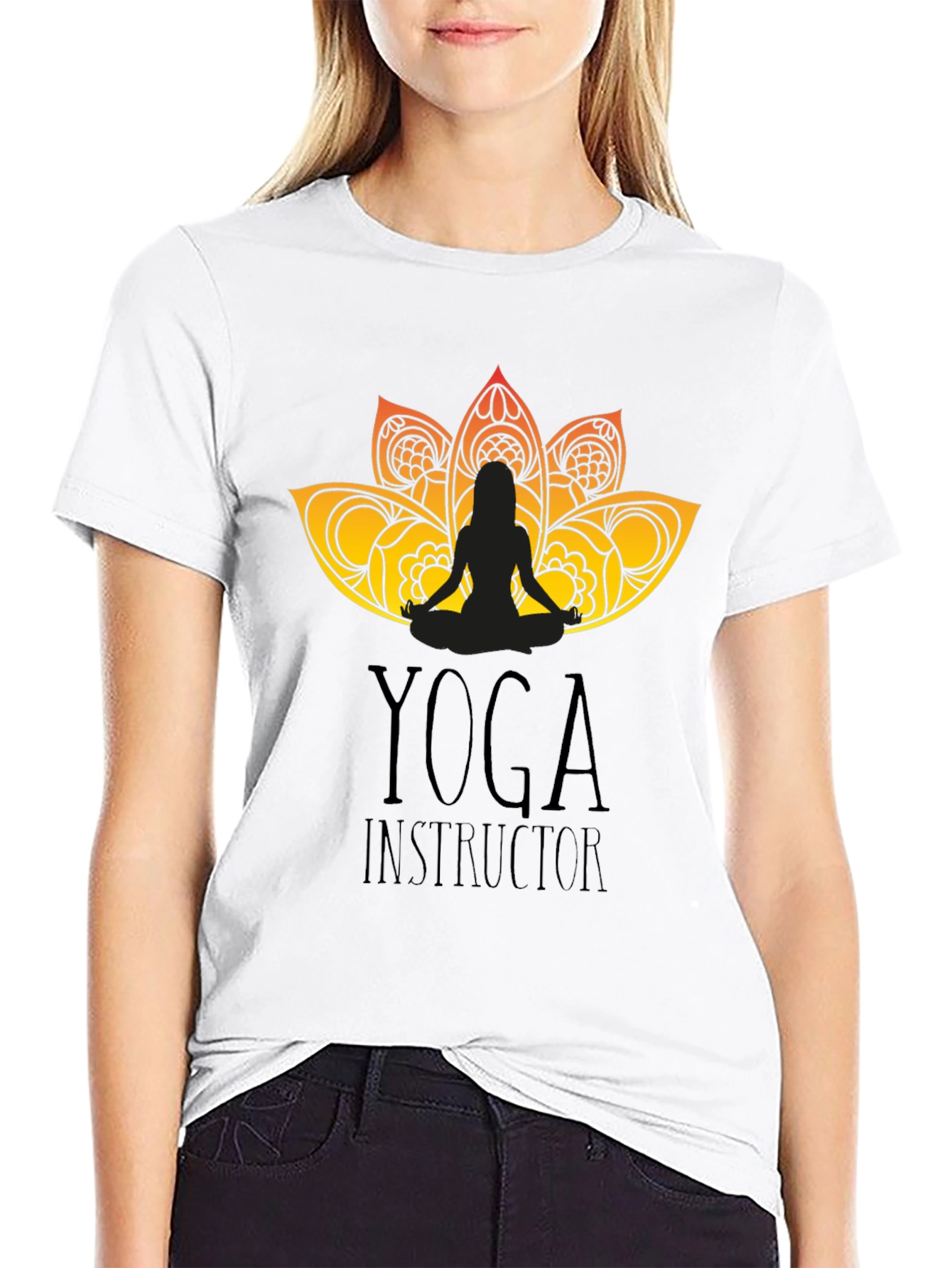 Black Yoga Instructor Graphic Black T-Shirt view 9