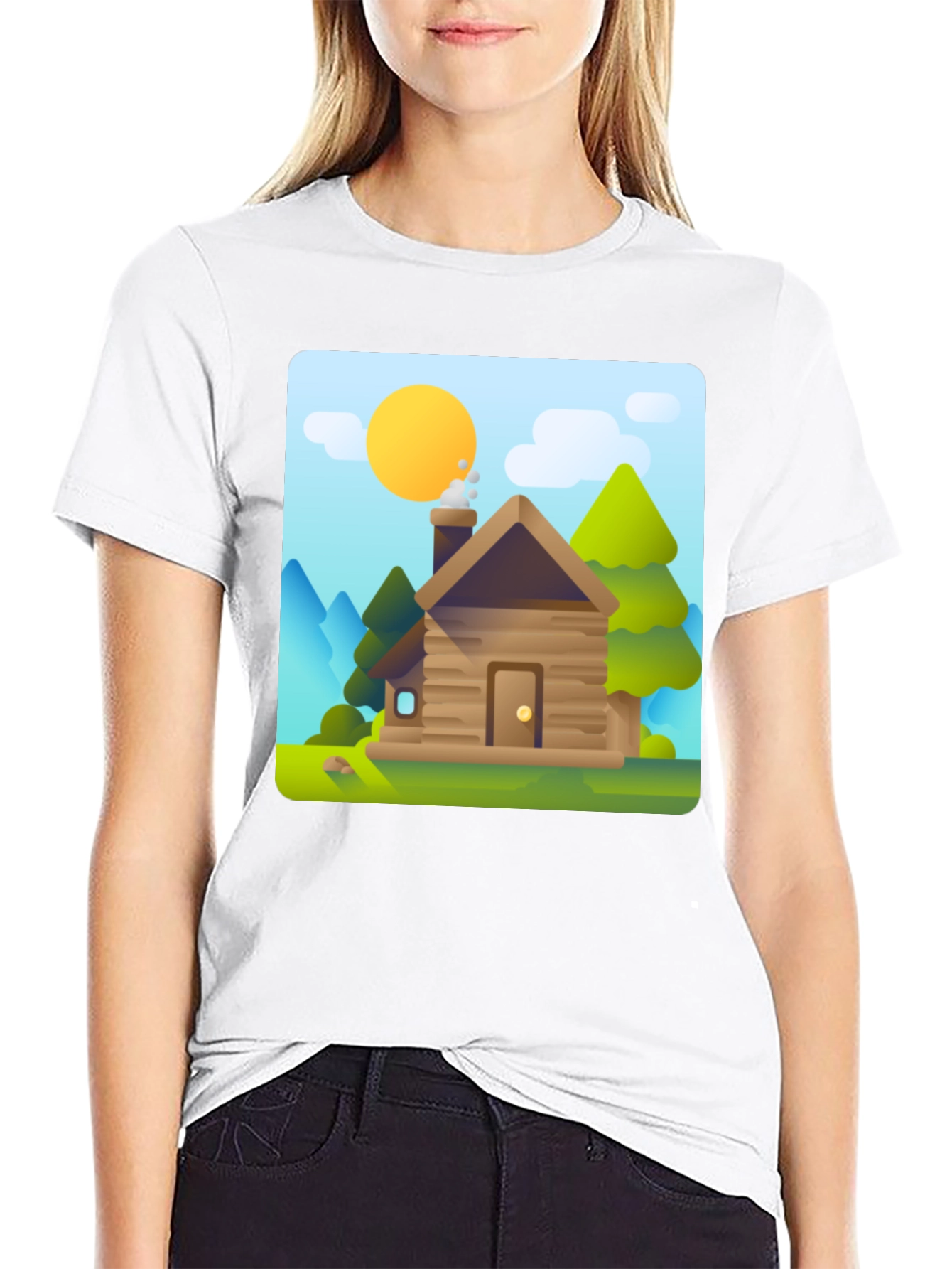 Black Cabin in the Woods Graphic Tee view 9
