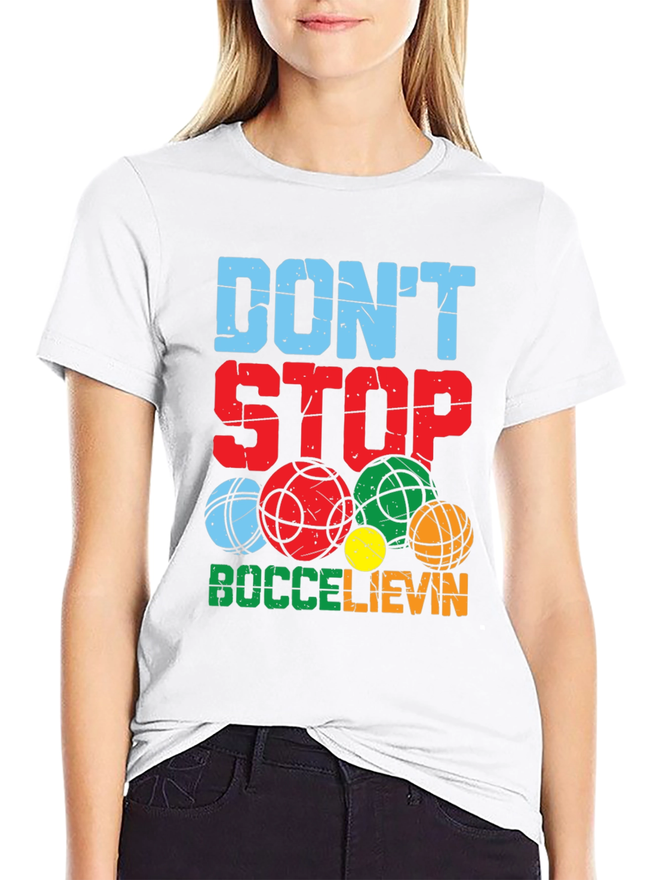 Black Don't Stop Boccelievin' T-Shirt view 9