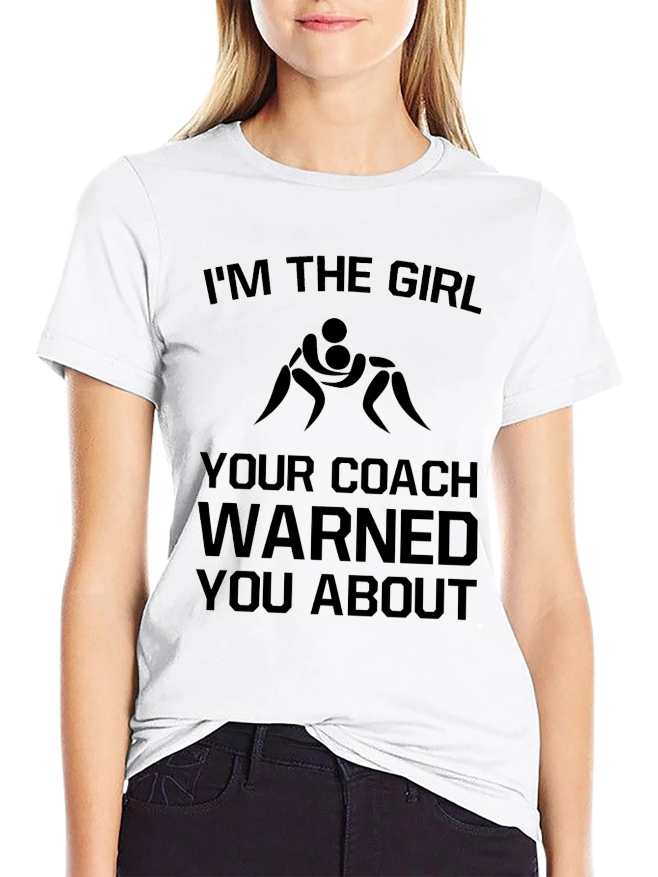 Black Wrestling Girl T-Shirt - Coach Warned You About! view 9