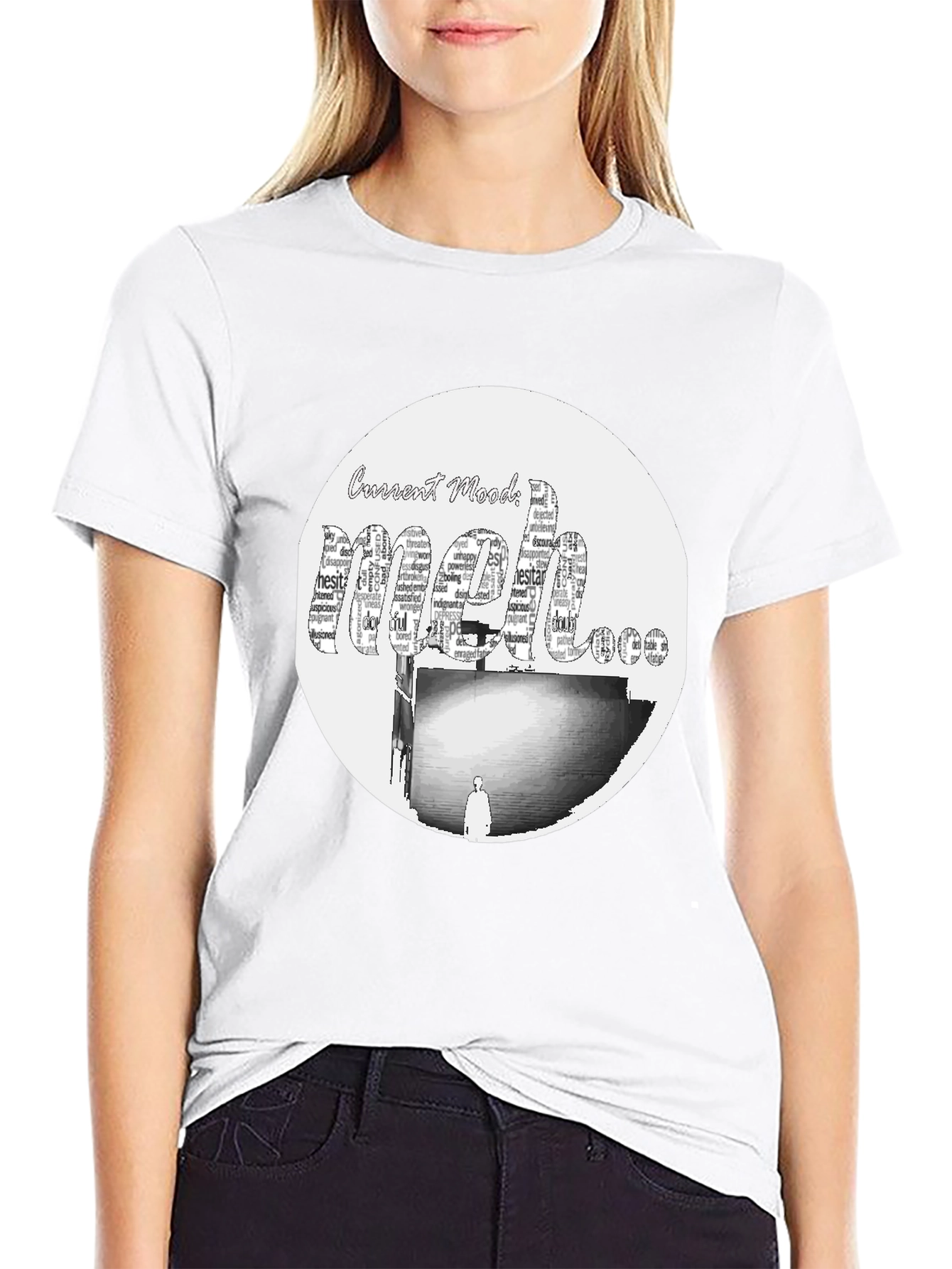 Black Meh Mood T-Shirt - Express Yourself! view 9