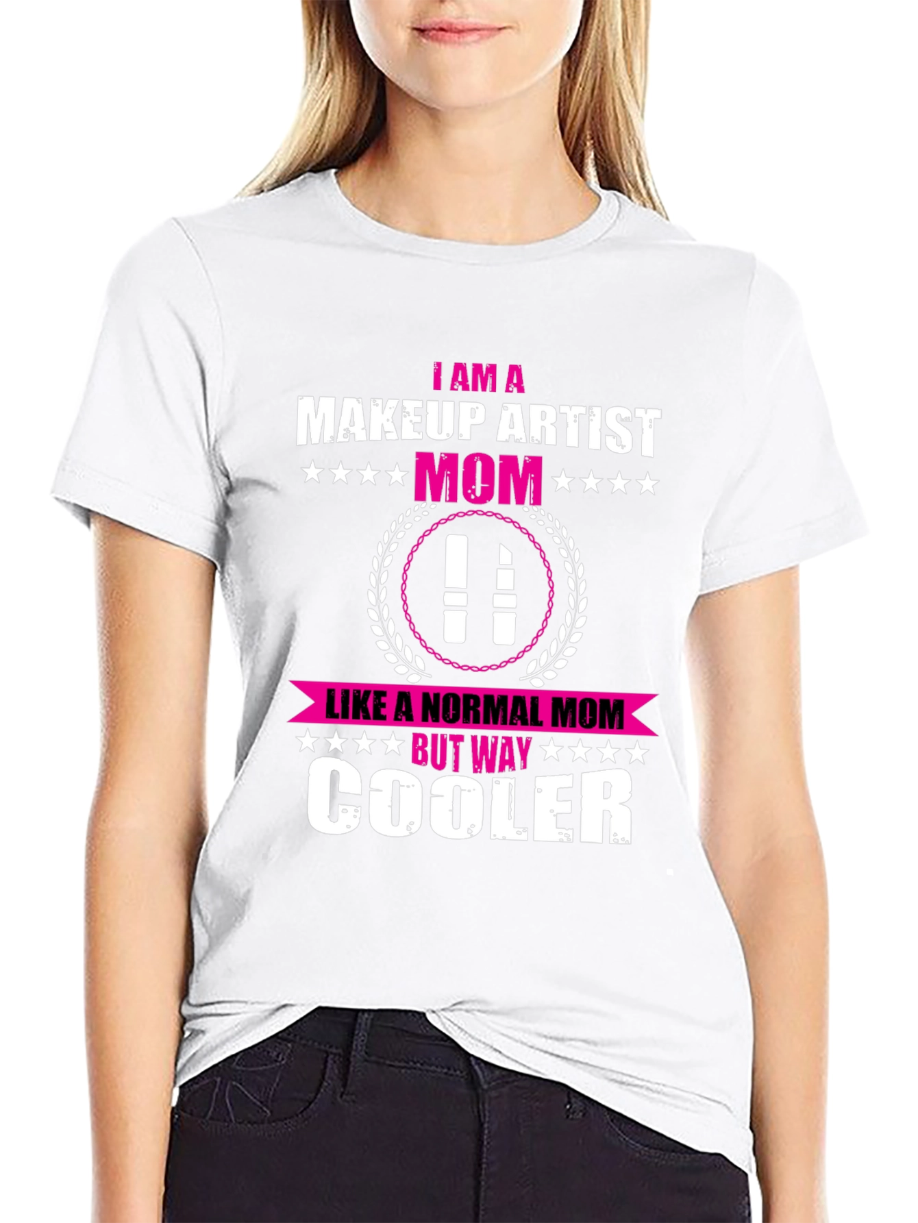Black Makeup Artist Mom T-Shirt - Cool Mom Edition view 9