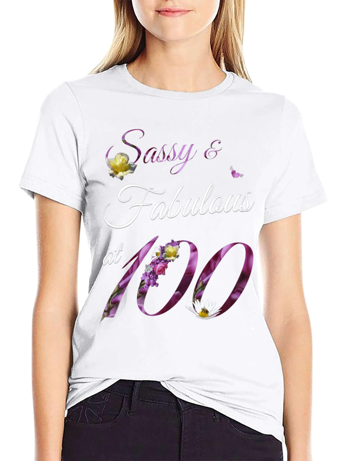 Black Sassy & Fabulous 100th Birthday T-Shirt view 9