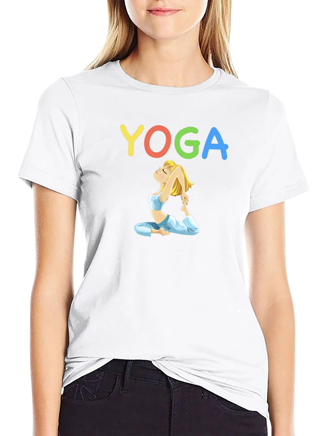 Black Yoga Girl Black T-Shirt view 9