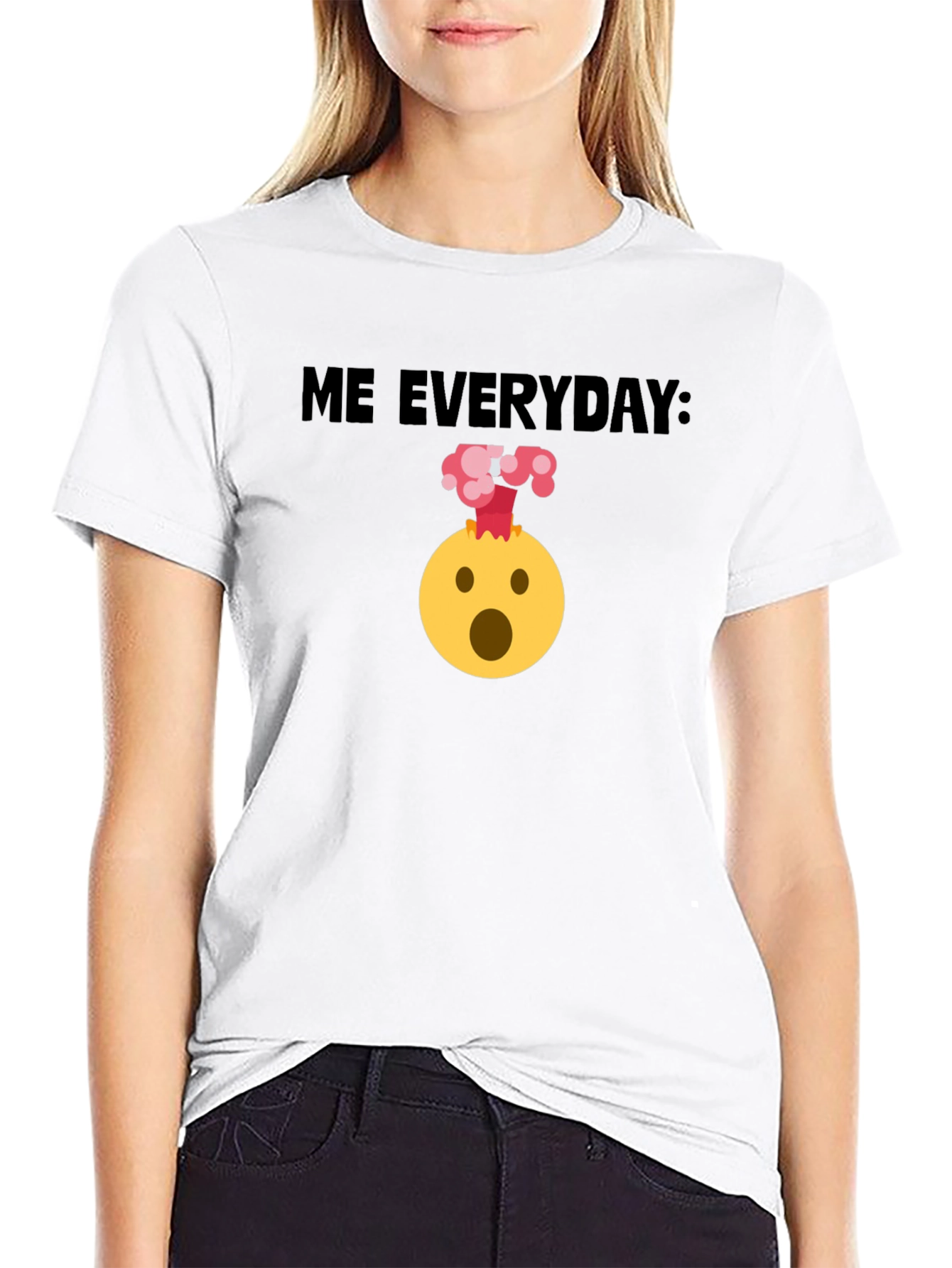 Black Me Everyday: Funny Emoji Black T-Shirt view 9