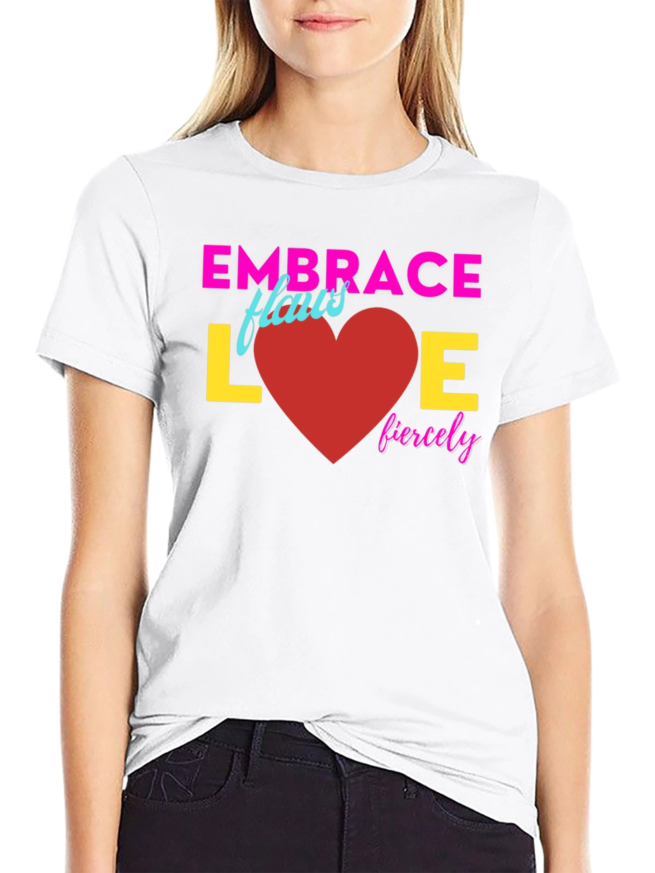Black Embrace Love Fiercely T-Shirt view 9