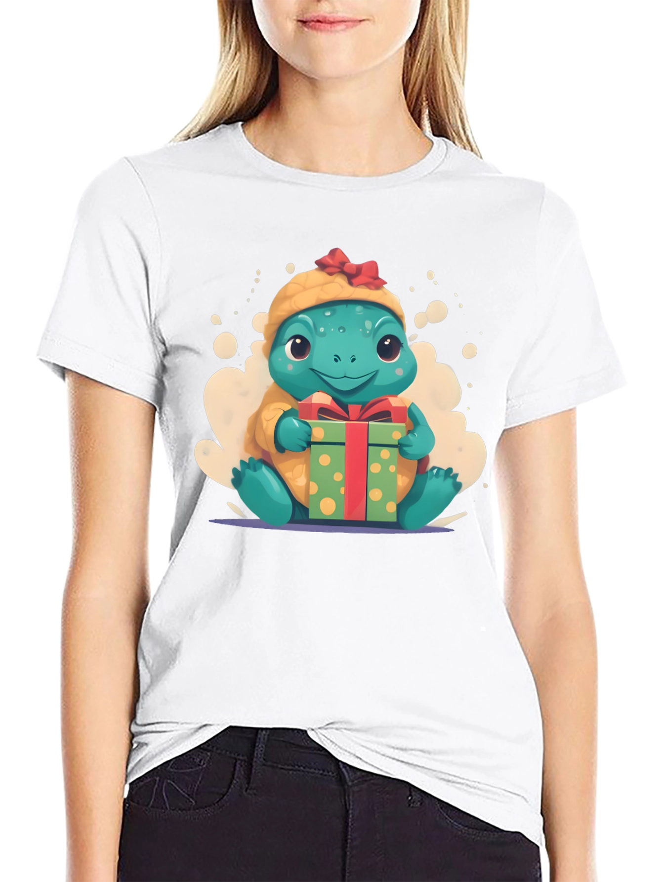 Black Cute Turtle Gift Tee view 9