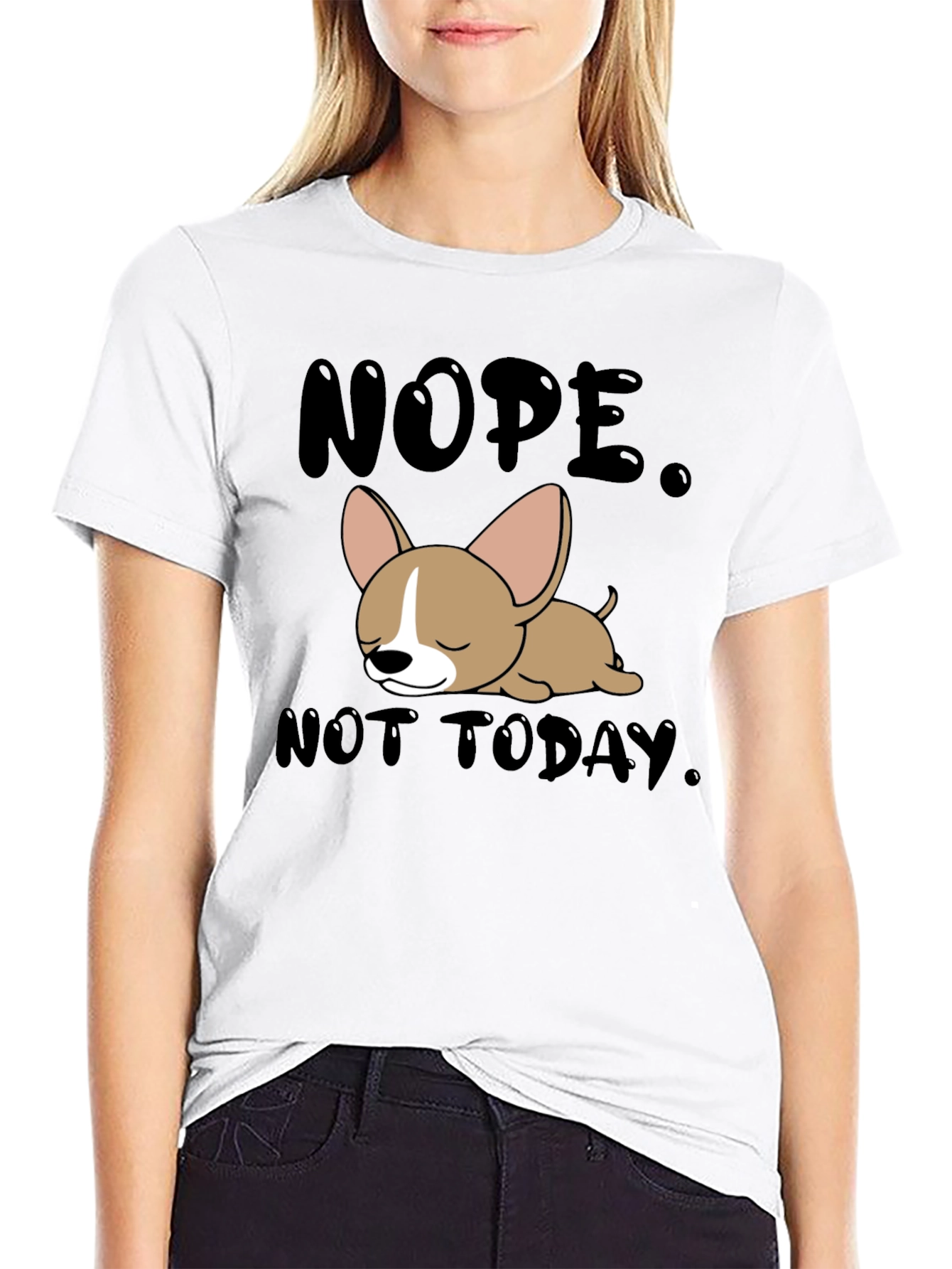 Black Nope Not Today Graphic T-Shirt view 9