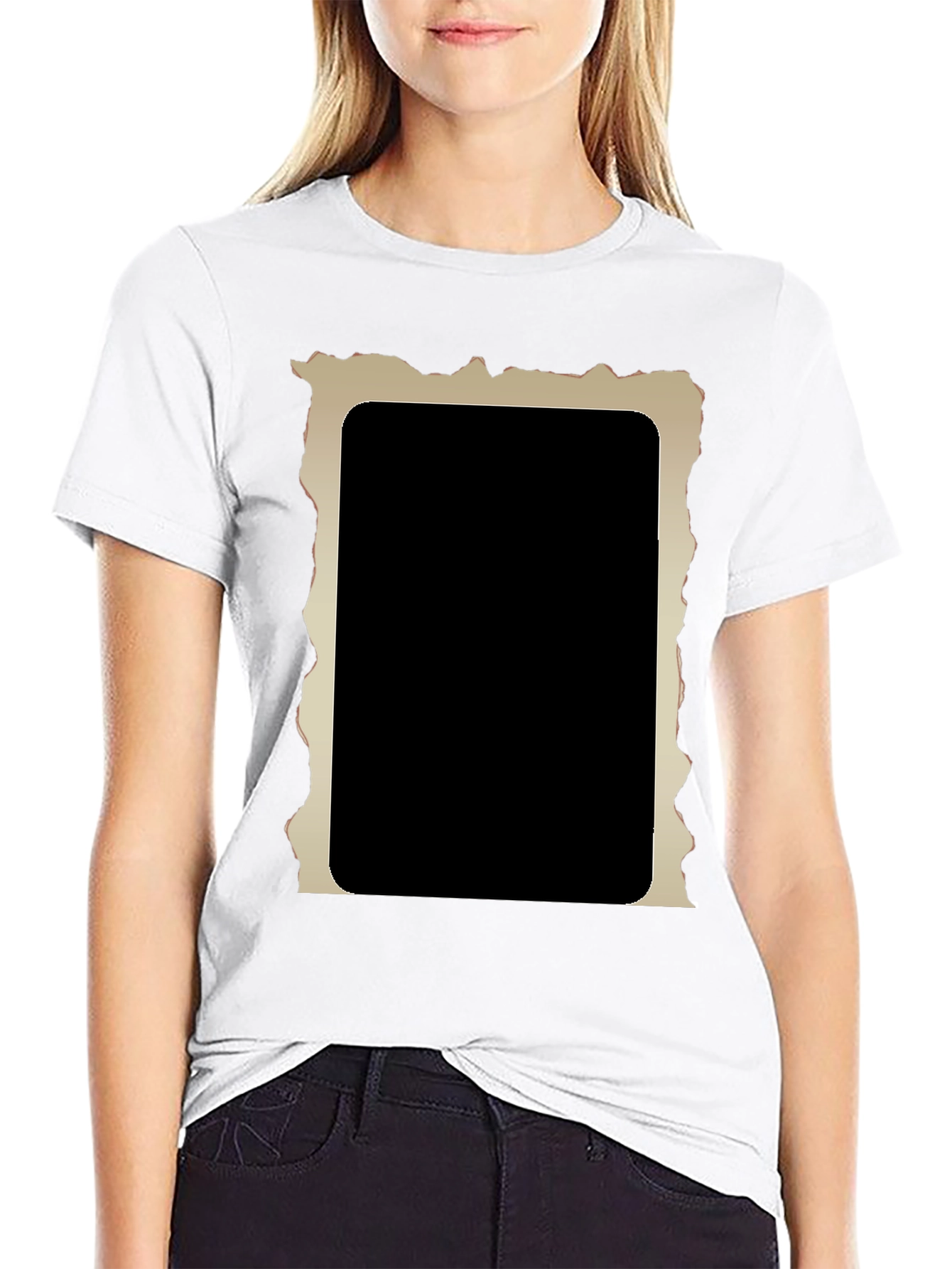 Black Edgy Graphic Tee - Ripped Frame Black Shirt view 9