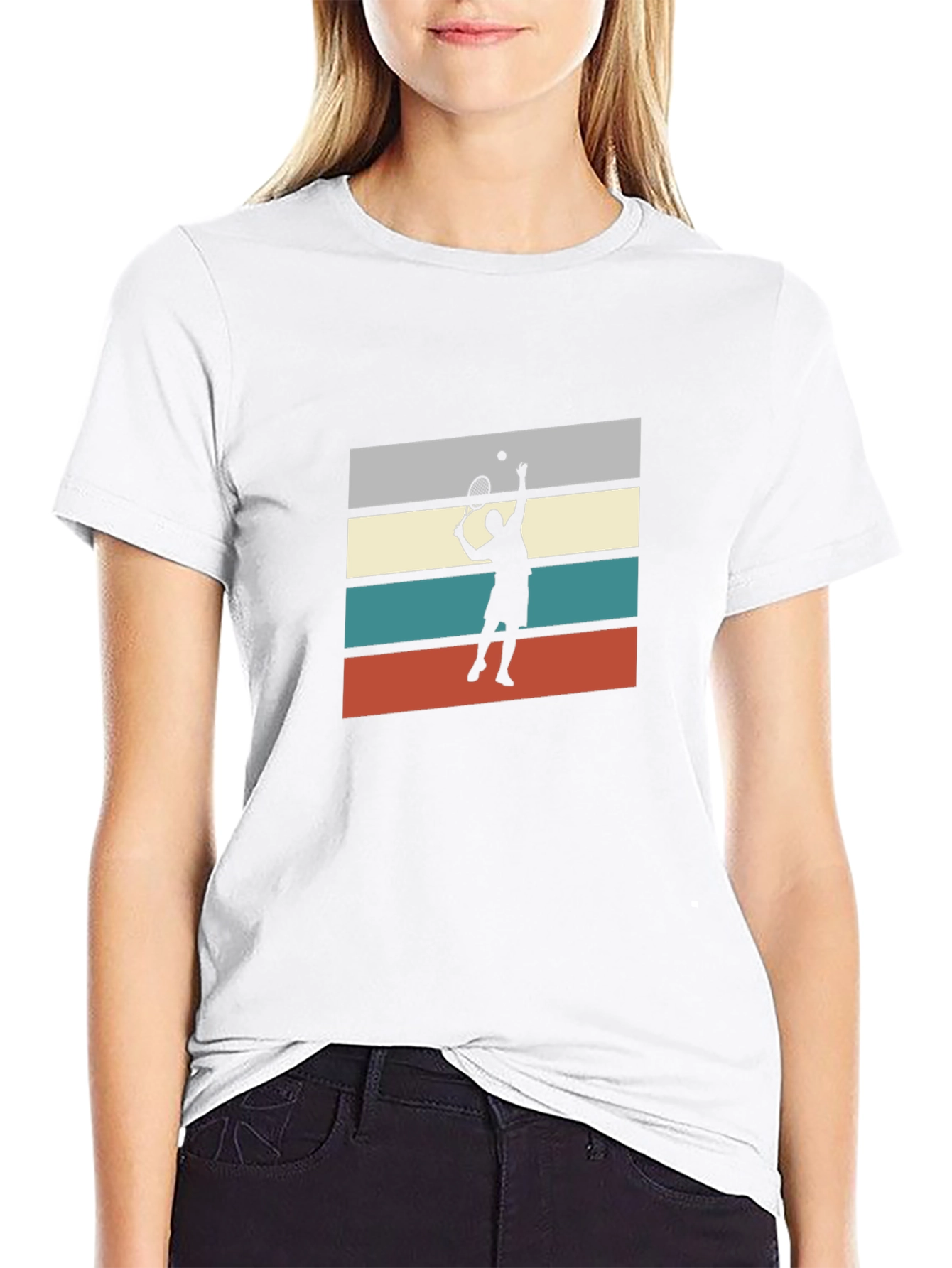 Retro Tennis Player Graphic Tee - 9