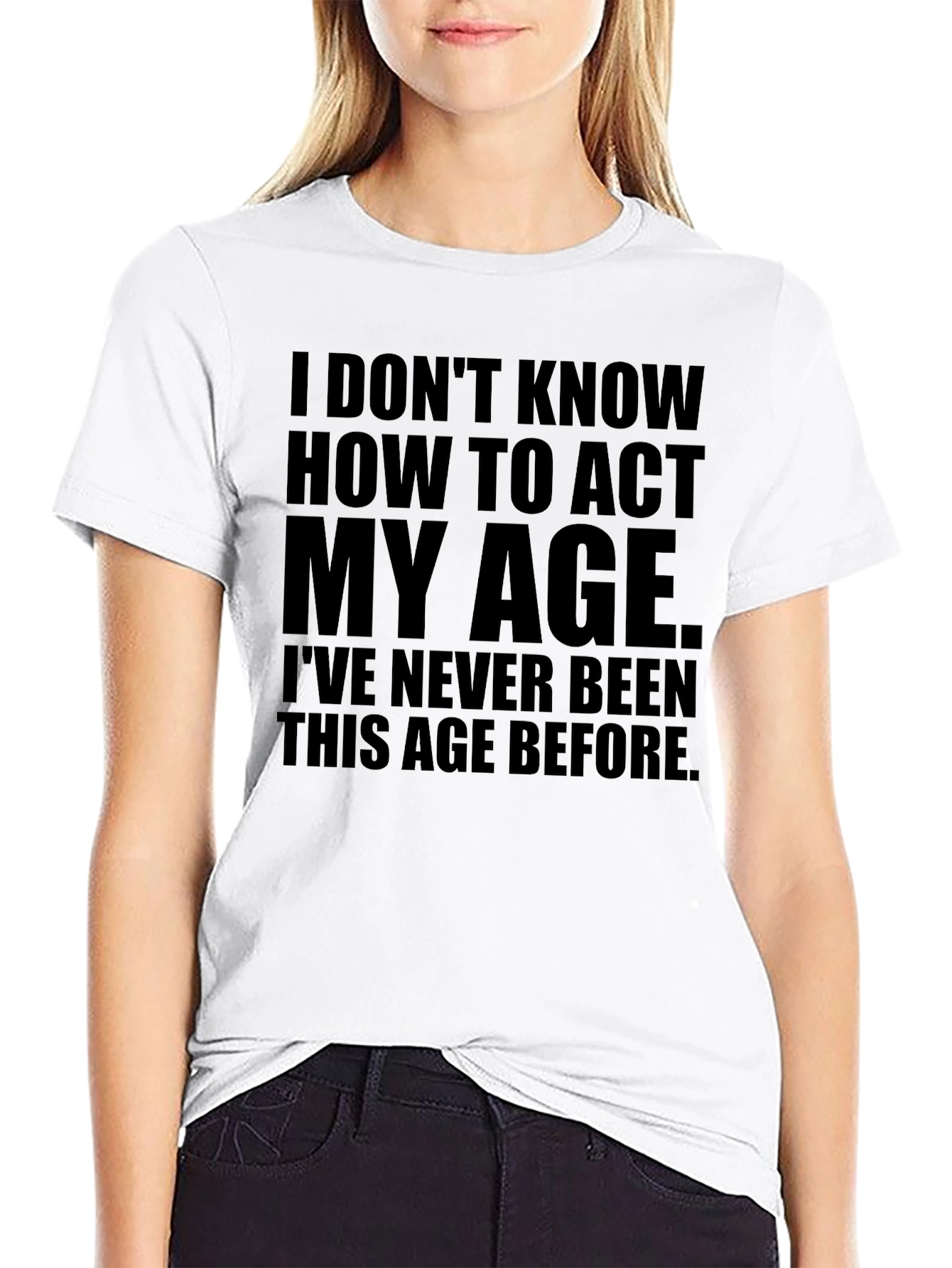Black Funny "Act My Age" Graphic T-Shirt view 9