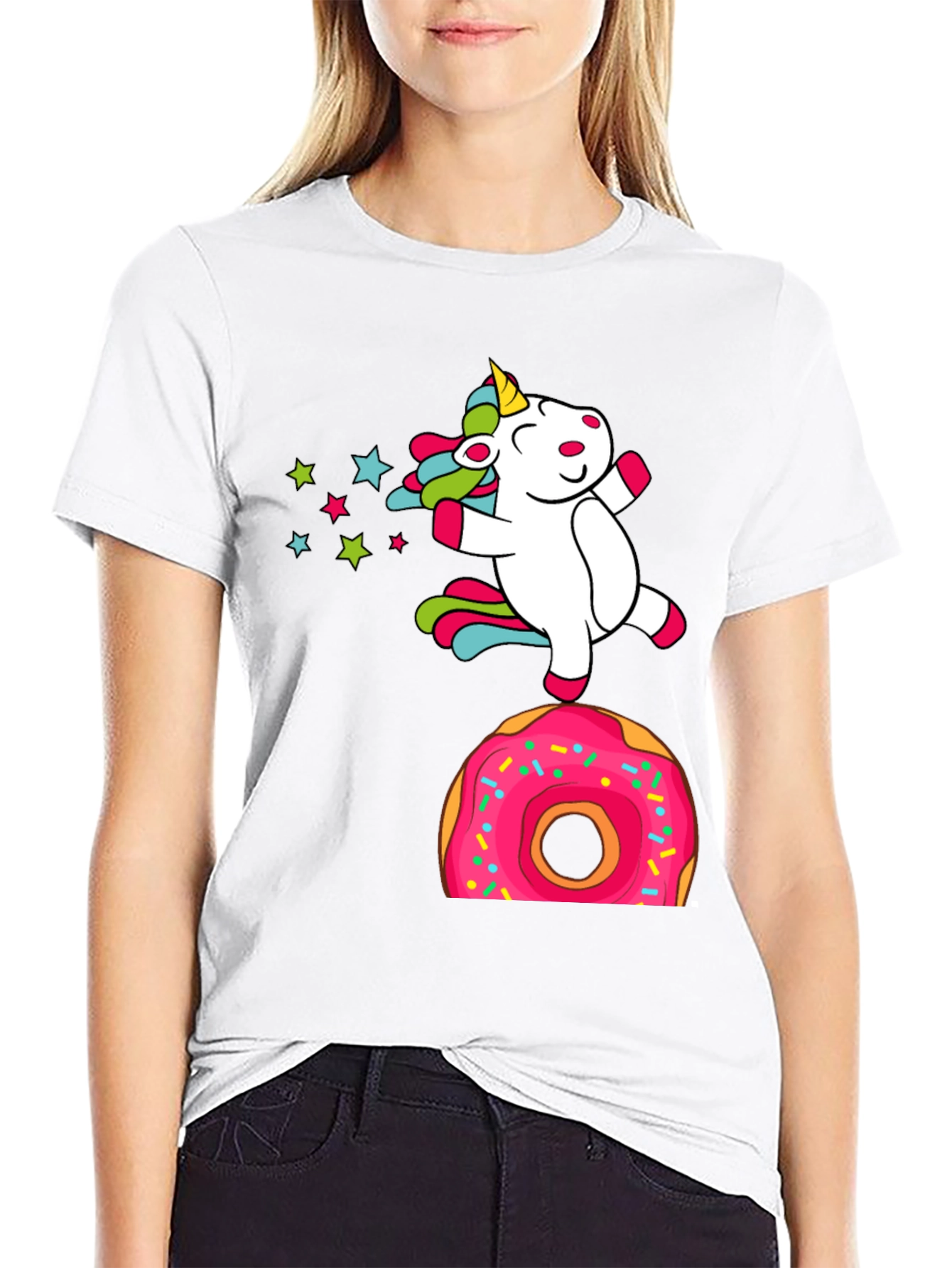 Black Unicorn Donut T-Shirt - Fun Novelty Tee view 9