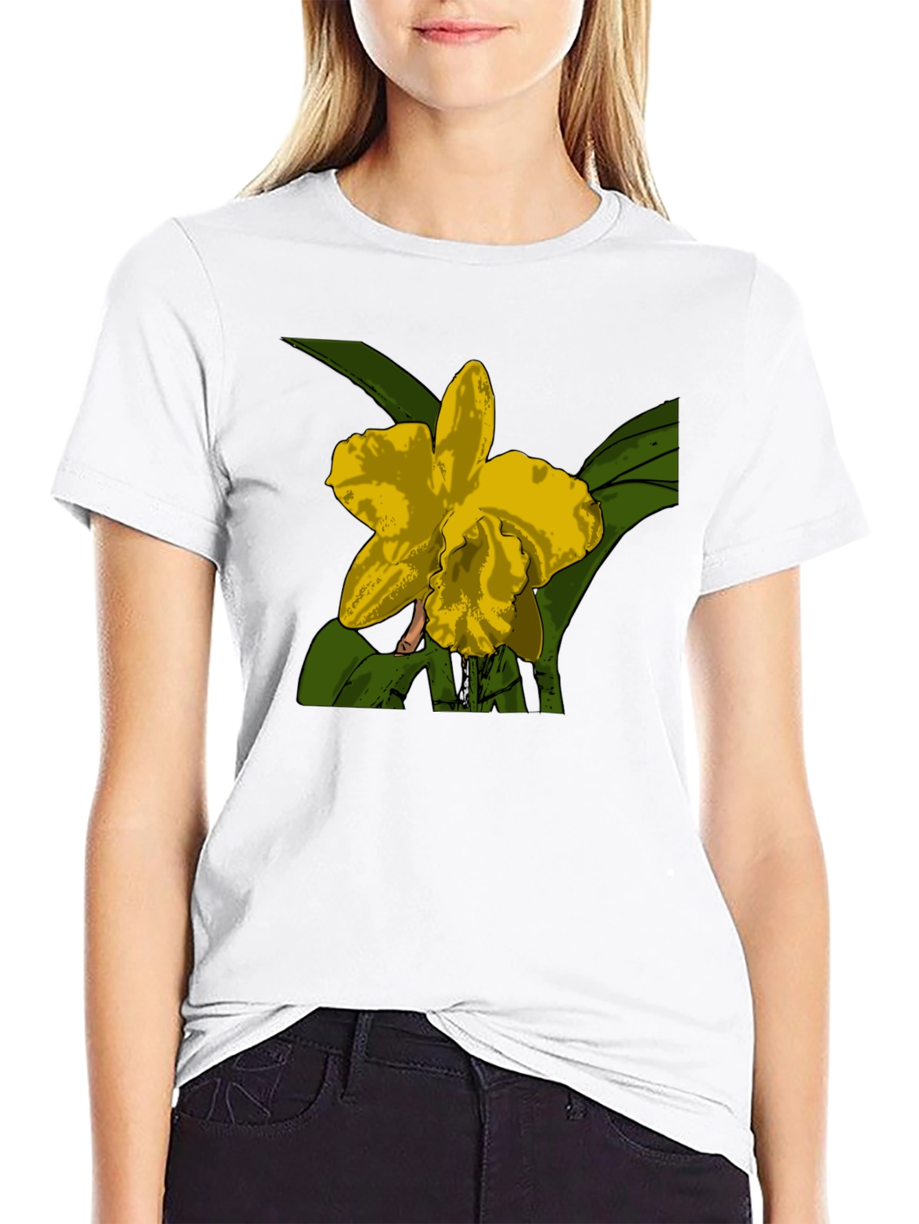 Black Orchid Graphic Tee - Black Cotton Blend view 9