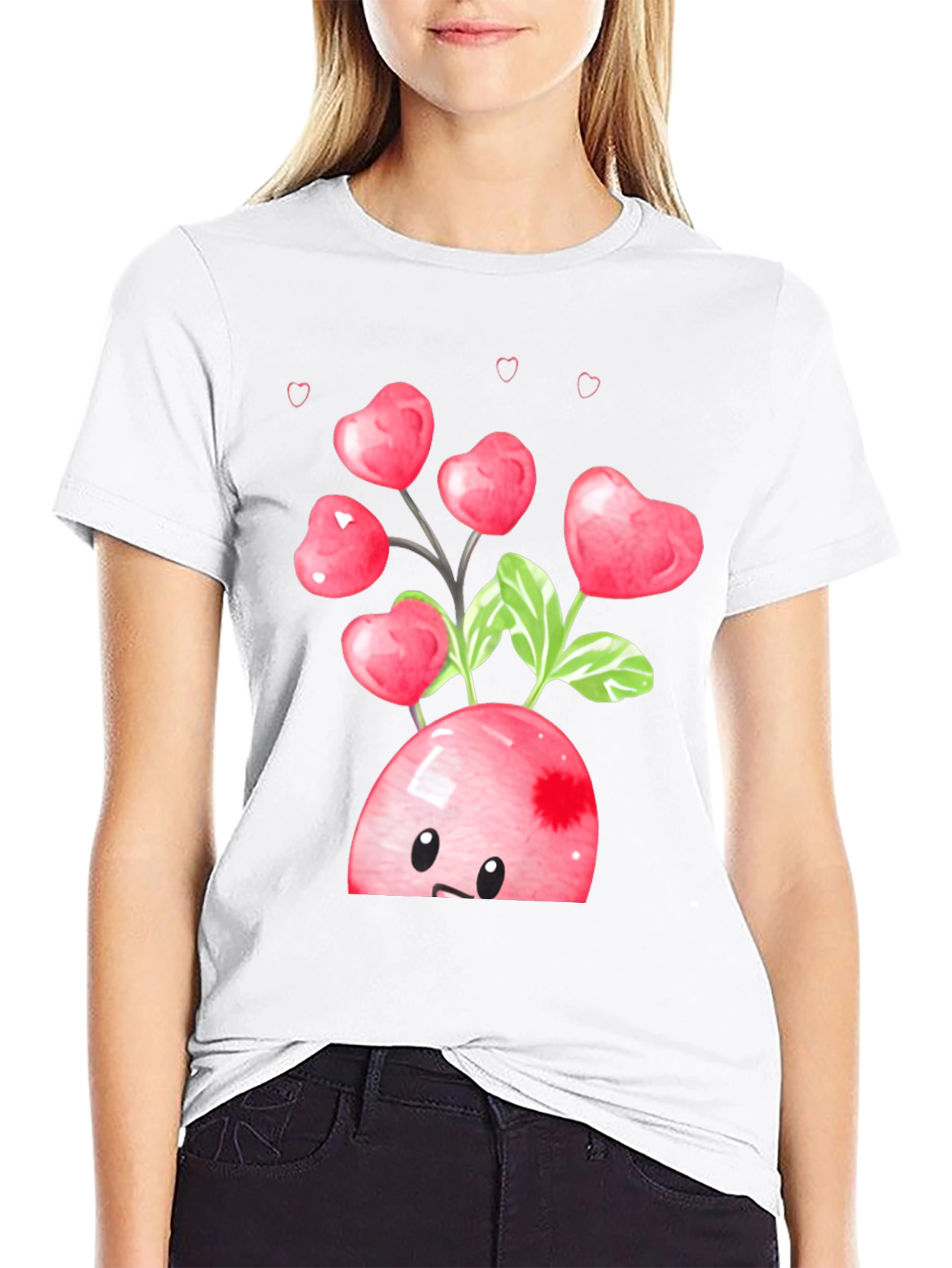 Black Heart Cherry Valentine's Day Graphic Tee view 9