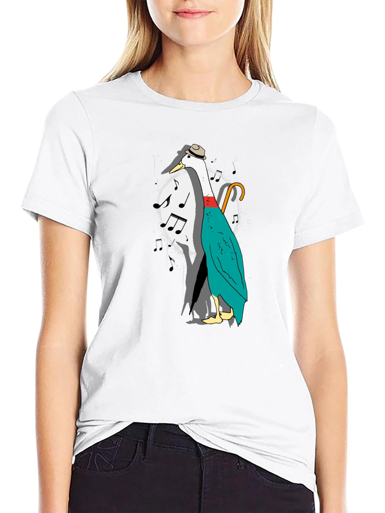 Black Musical Duck Graphic Tee - Quirky Fun Shirt view 9