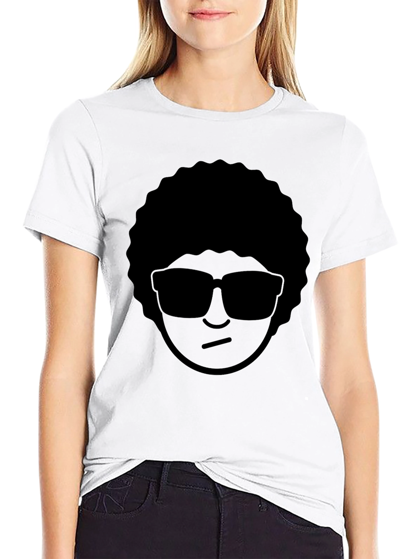 Black Cool Afro Man T-Shirt - Black Graphic Tee view 9