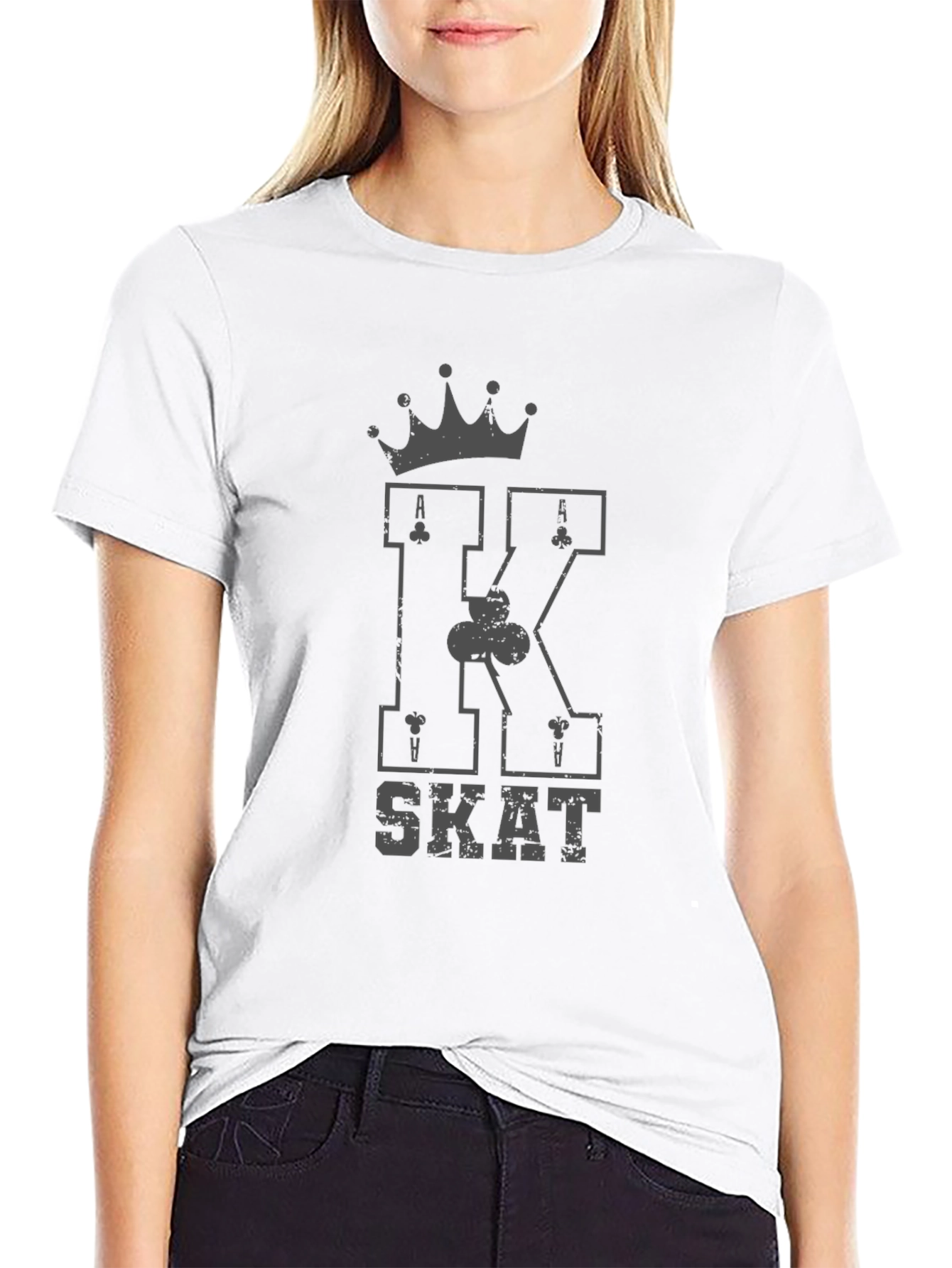 Black King SKAT Card Game Black T-Shirt view 9
