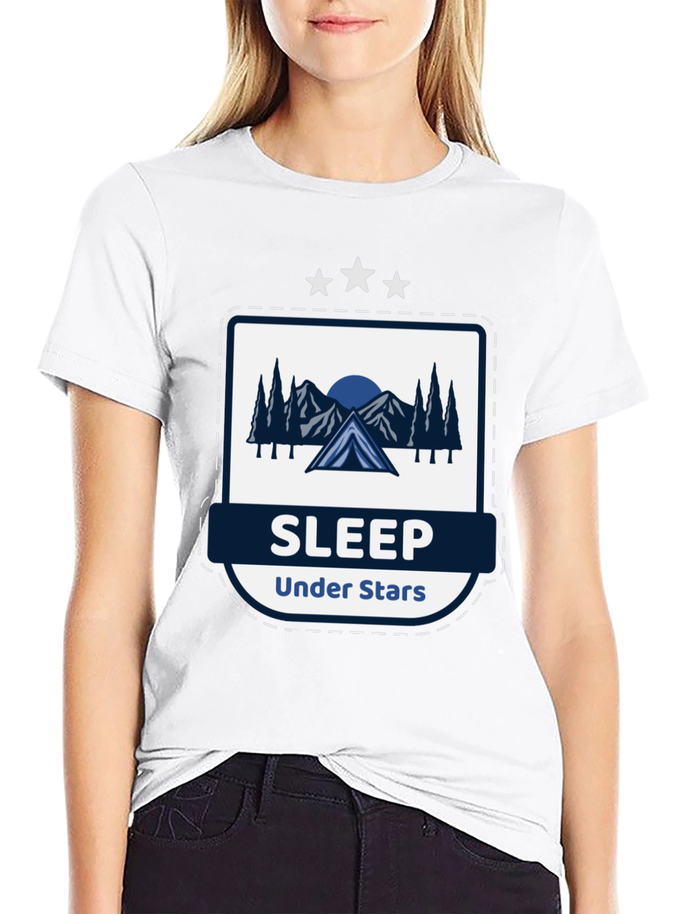 Black Sleep Under Stars Graphic T-Shirt view 9