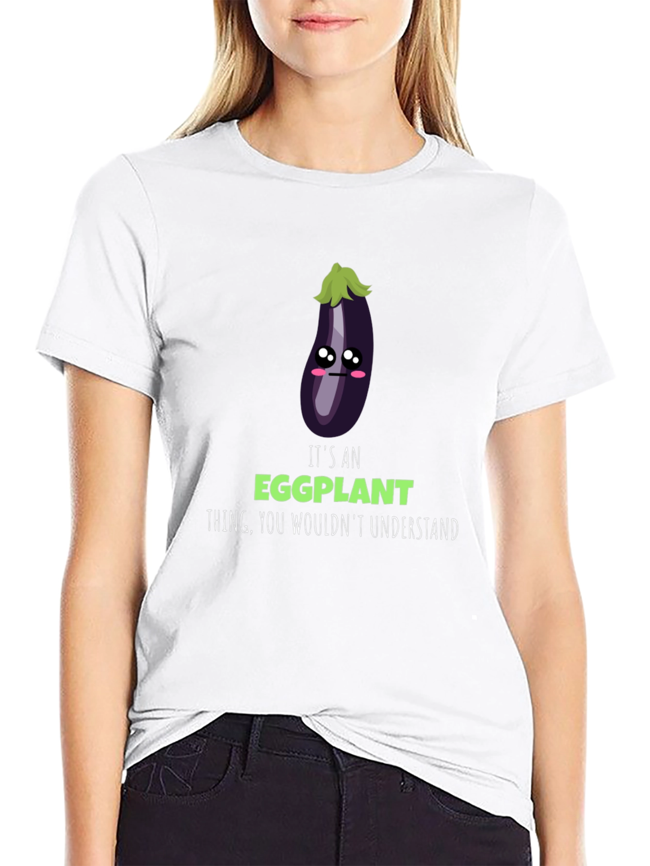 Black It's an Eggplant Thing - Funny Graphic T-Shirt view 9