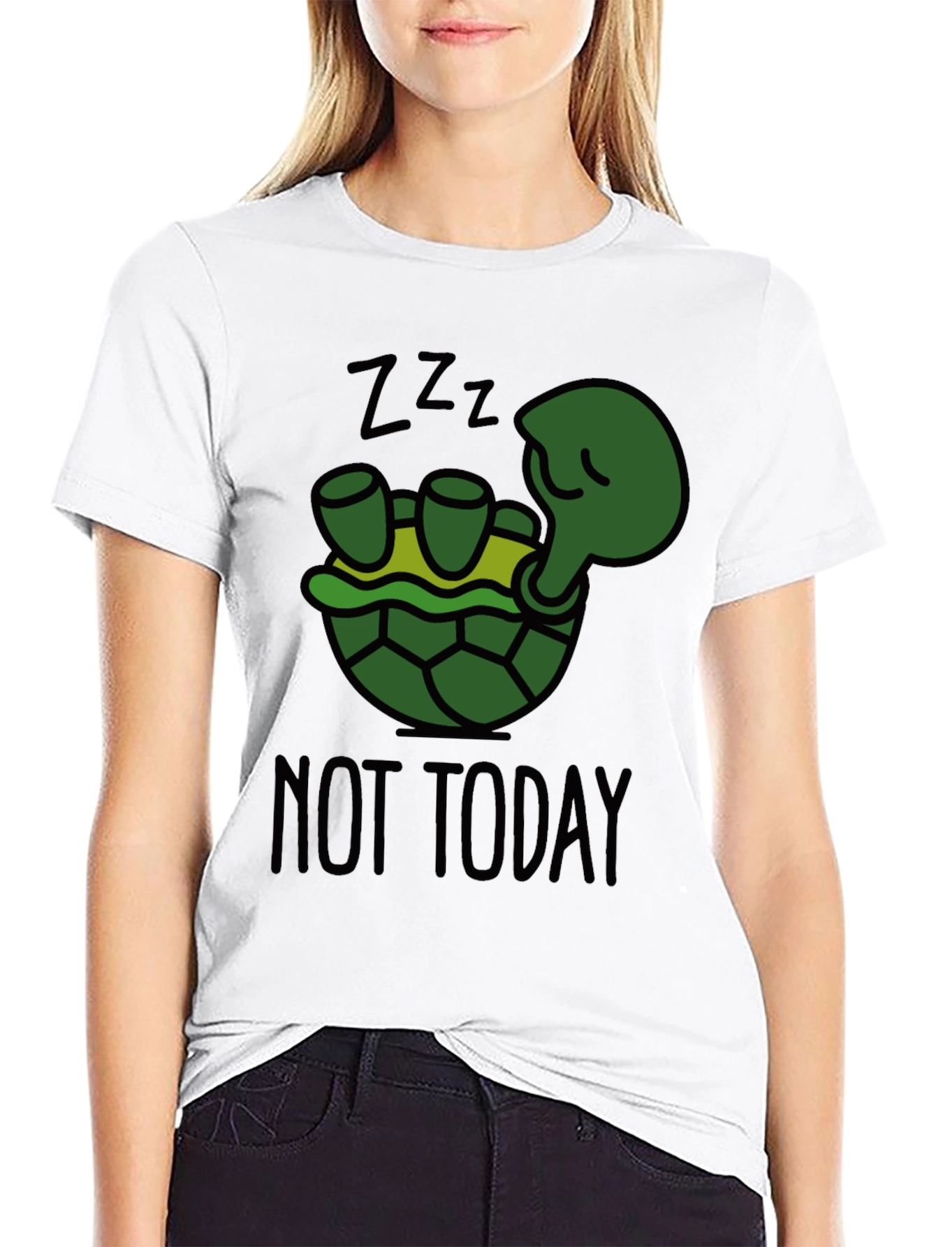 Black Lazy Turtle T-Shirt - Not Today view 9