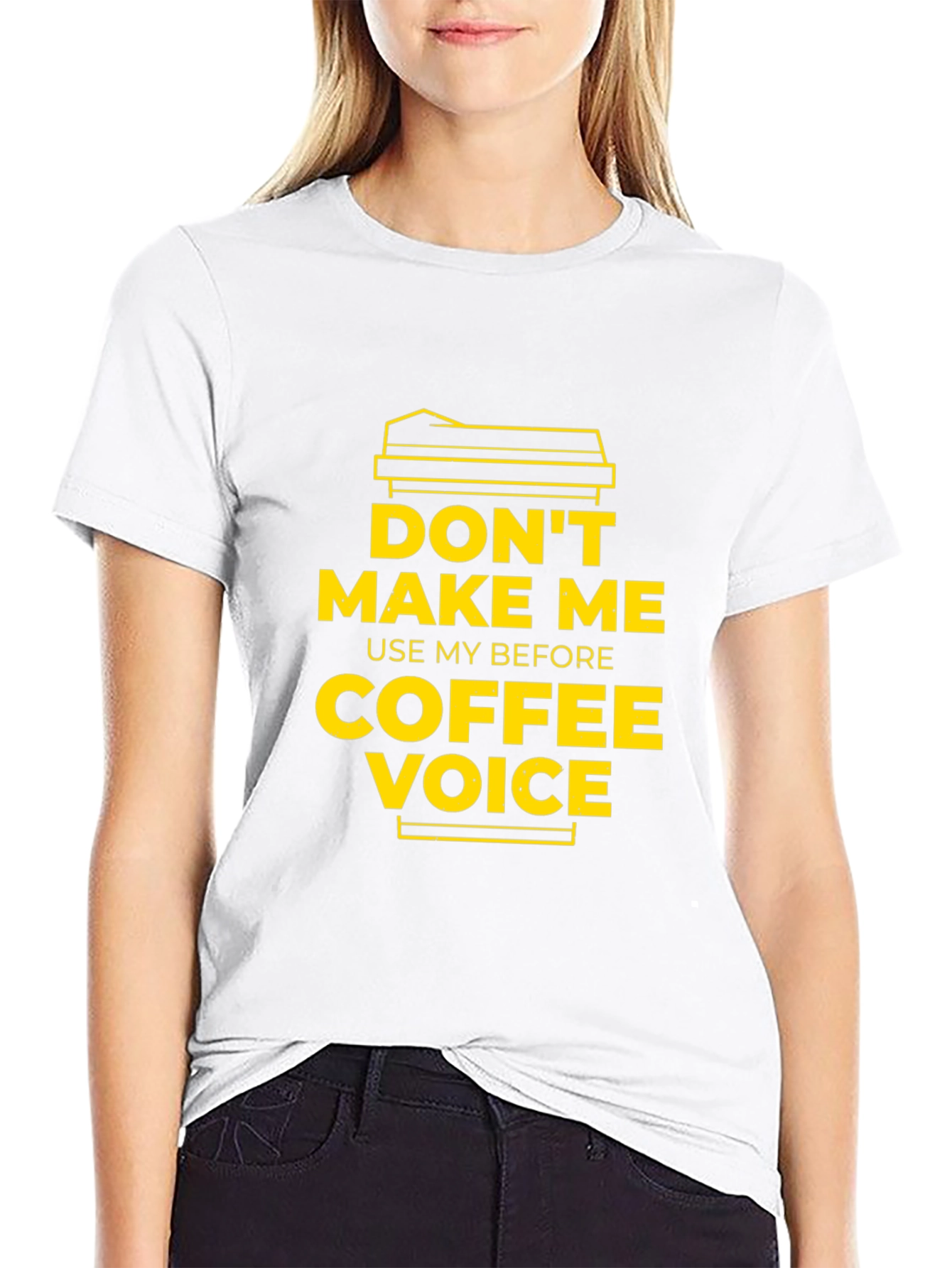 Black Don't Make Me Use My Before Coffee Voice Graphic Tee view 9