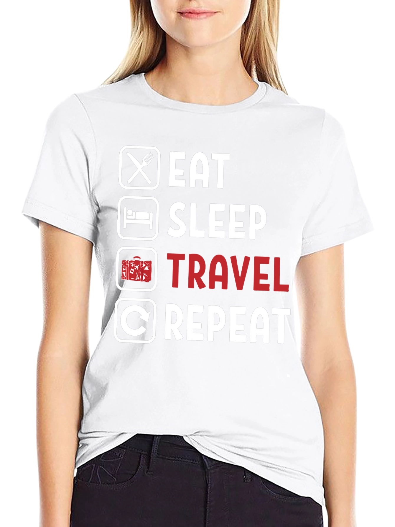 Eat Sleep Travel Repeat T-Shirt - Adventure Awaits! - 9
