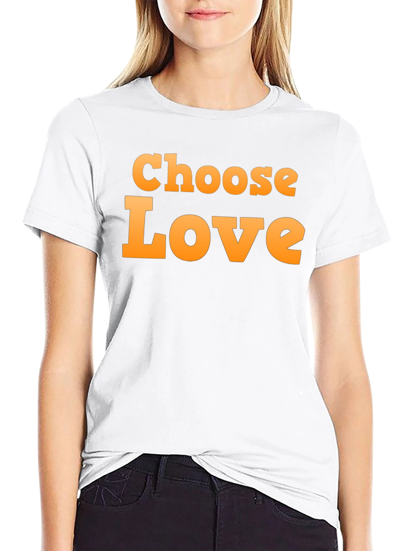 Black Choose Love Graphic Black T-Shirt view 9