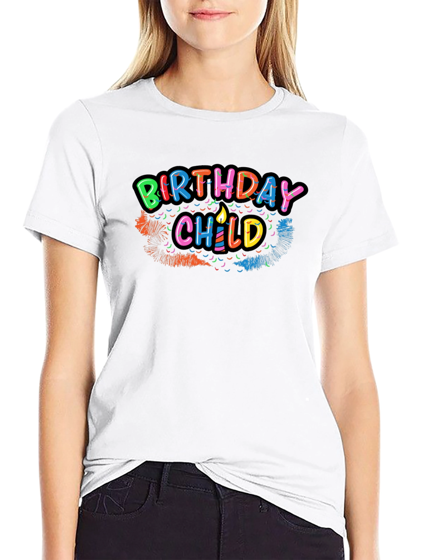 Black Birthday Child Graphic Tee - Black Cotton Shirt view 9