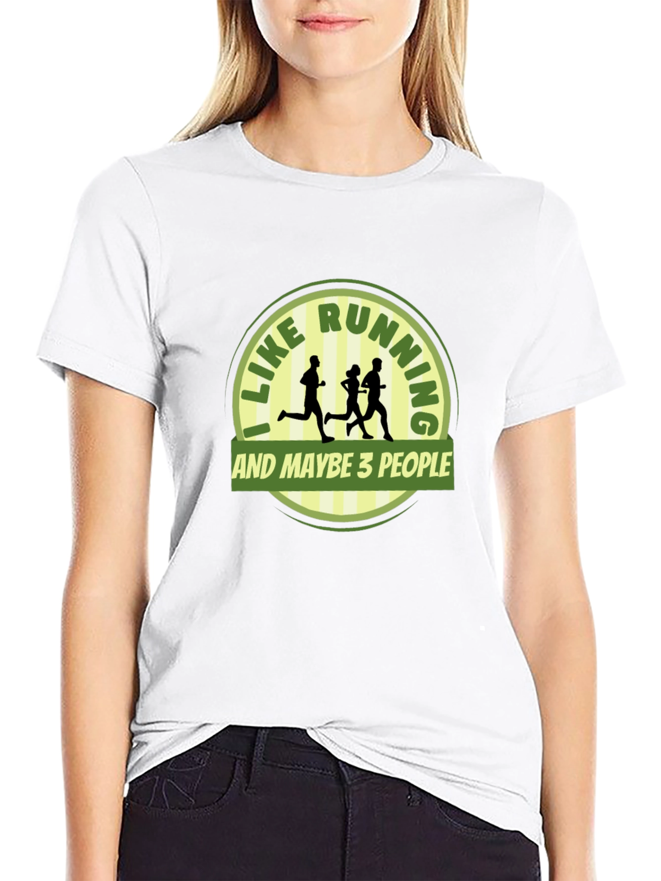 Black Funny Running T-Shirt - I Like Running & Maybe 3 People view 9