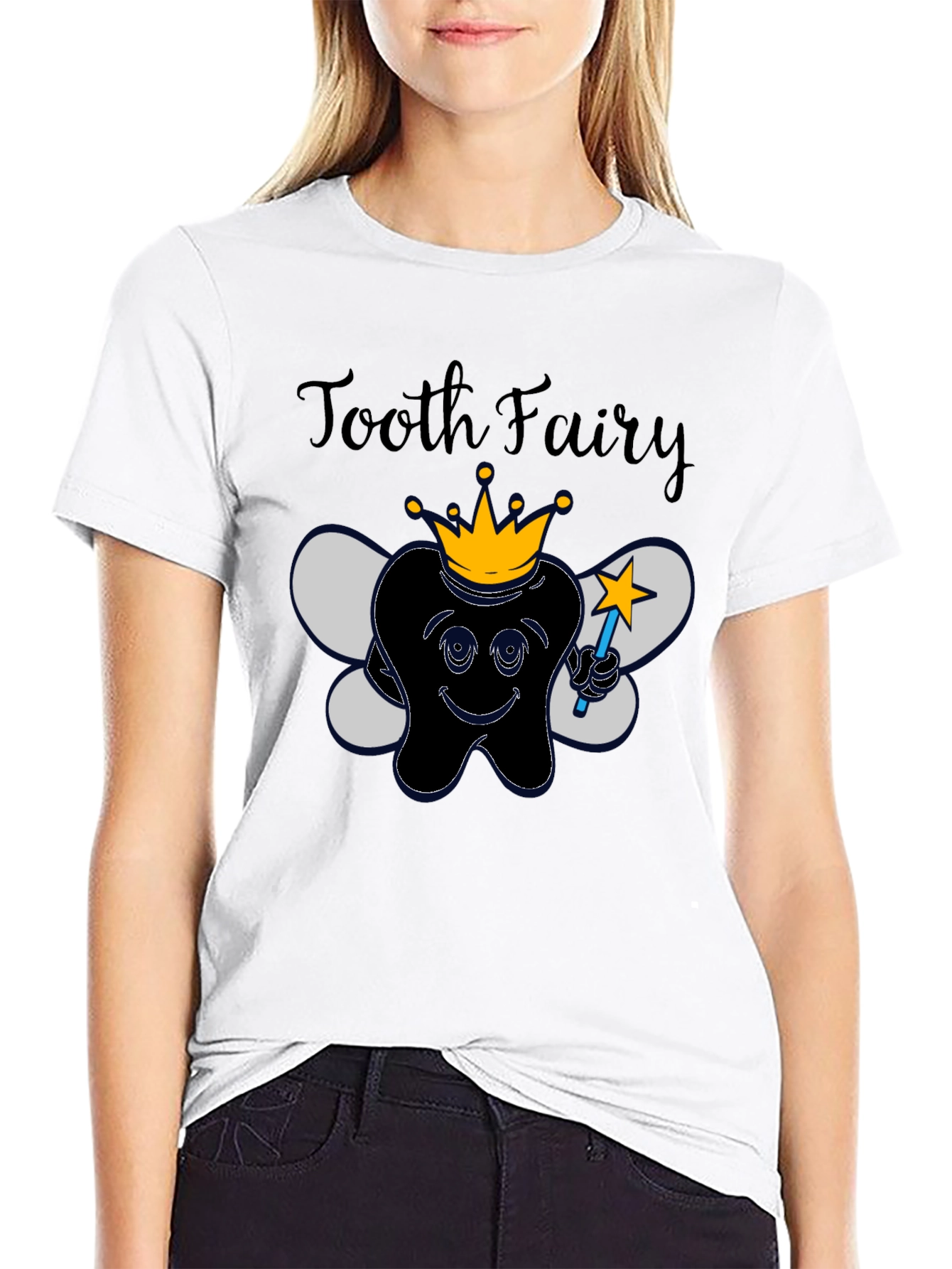 Black Tooth Fairy Graphic Tee - Black Novelty T-Shirt view 9