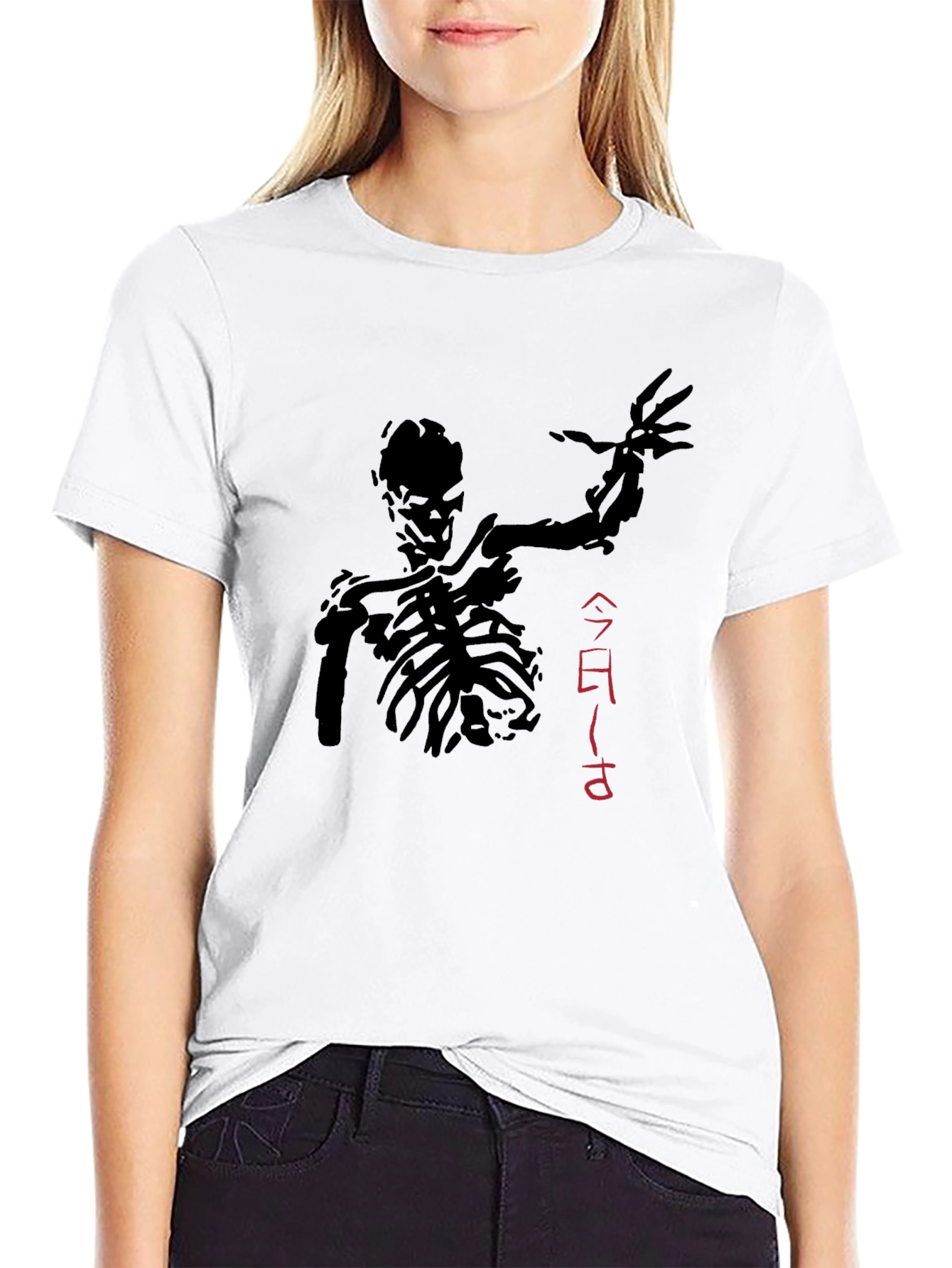 Black Skeleton Graphic Tee - Black view 9