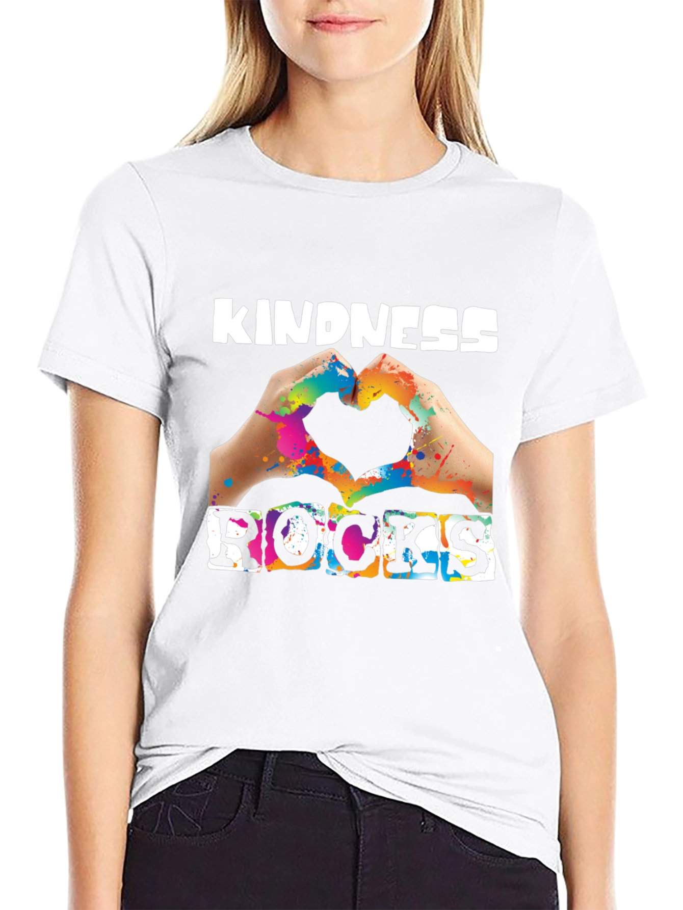 Black Kindness Rocks Graphic Tee - Black view 9