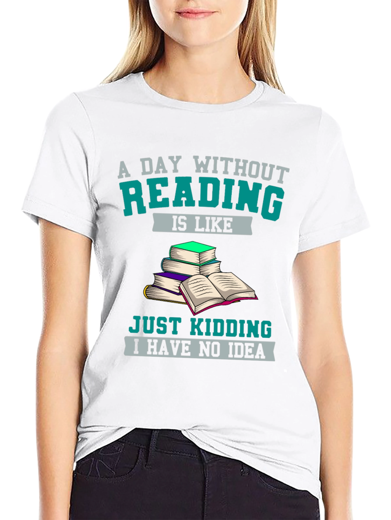 Black Funny Reading Lover T-Shirt - A Day Without Reading view 9