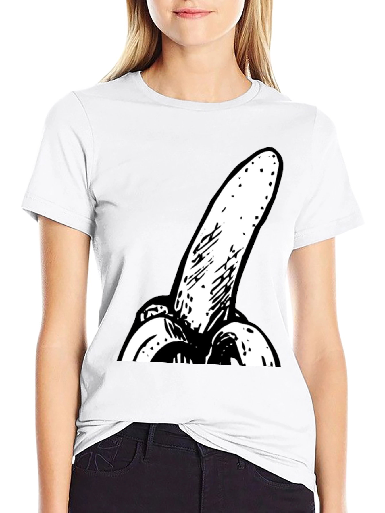 Black Novelty Banana Graphic Black T-Shirt view 9