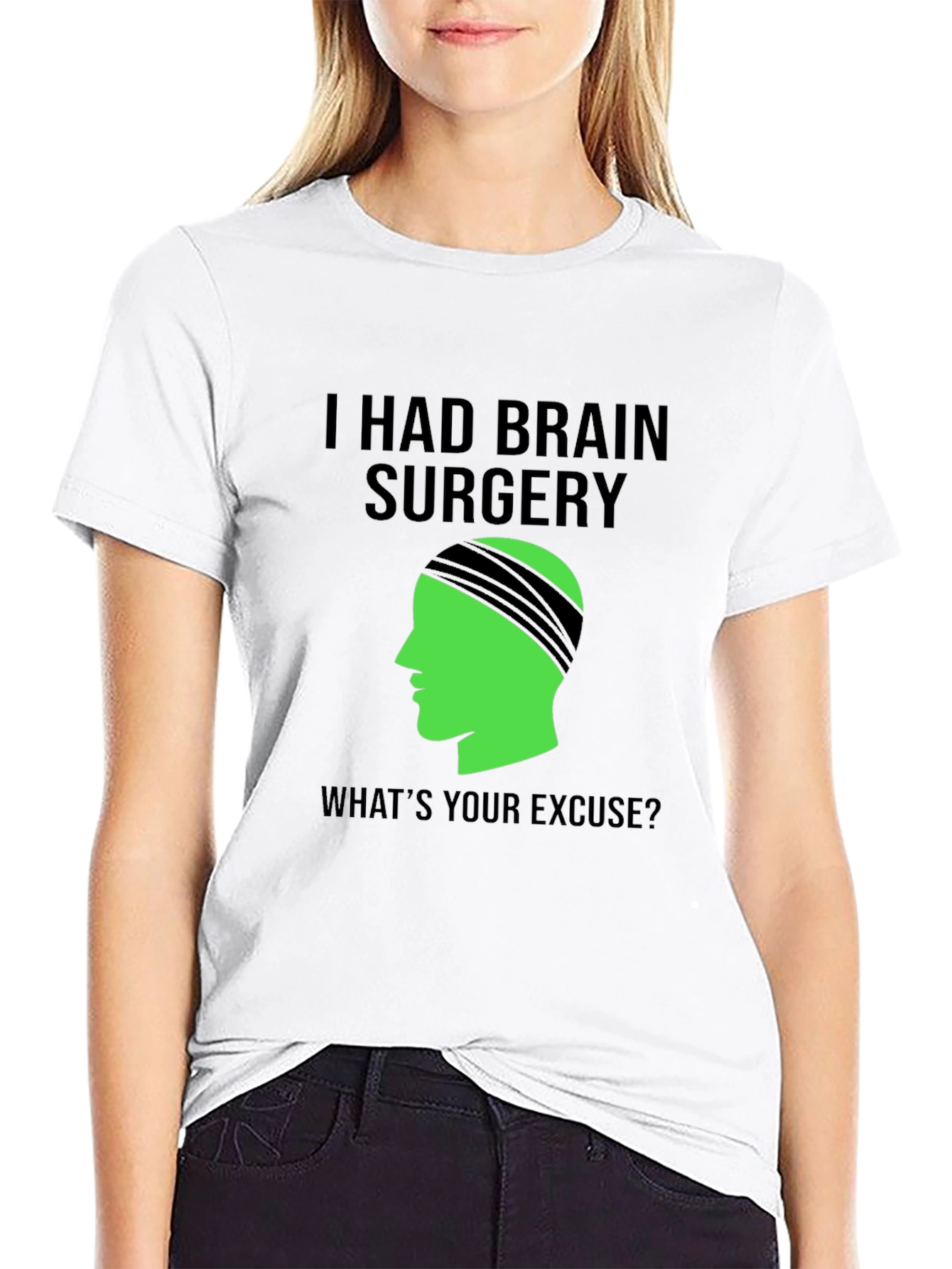 Black Brain Surgery Tee - What's Your Excuse? Novelty Graphic view 9