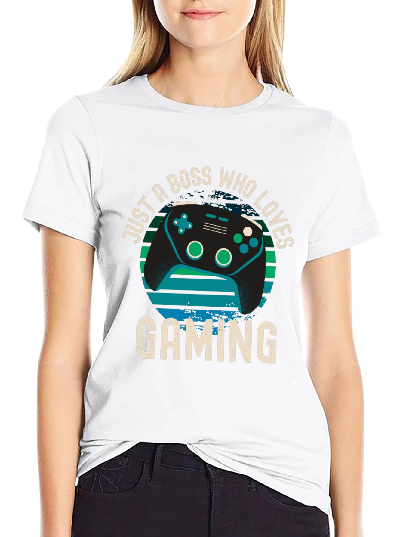 Black Boss Who Loves Gaming T-Shirt - Gamer Gift view 9