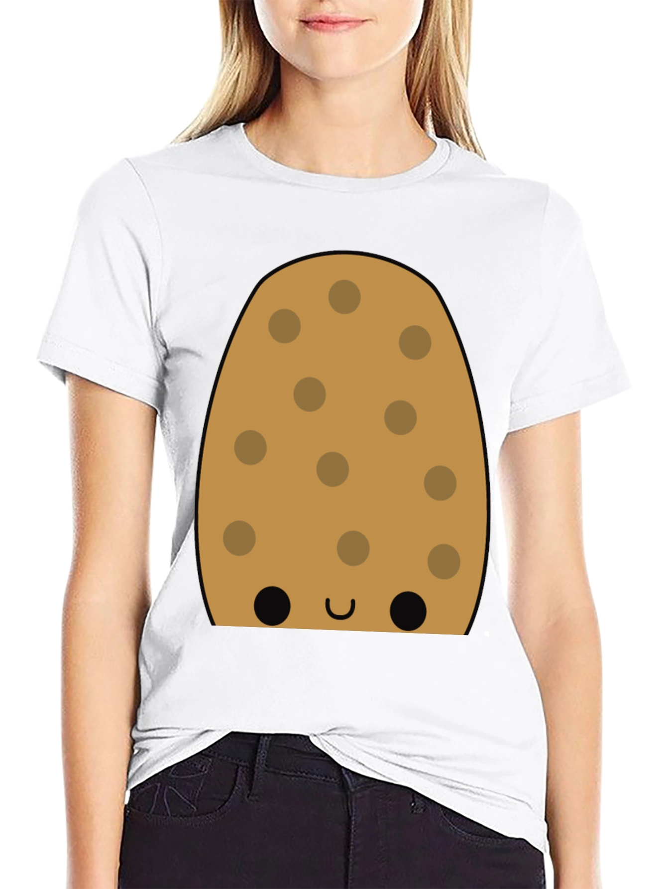 Black Cookie Character Graphic Tee - Fun Black T-Shirt view 9