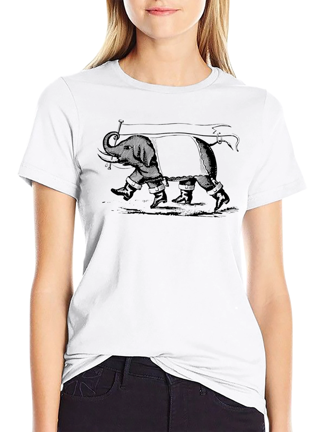 Black Elephant Graphic Print Tee view 9