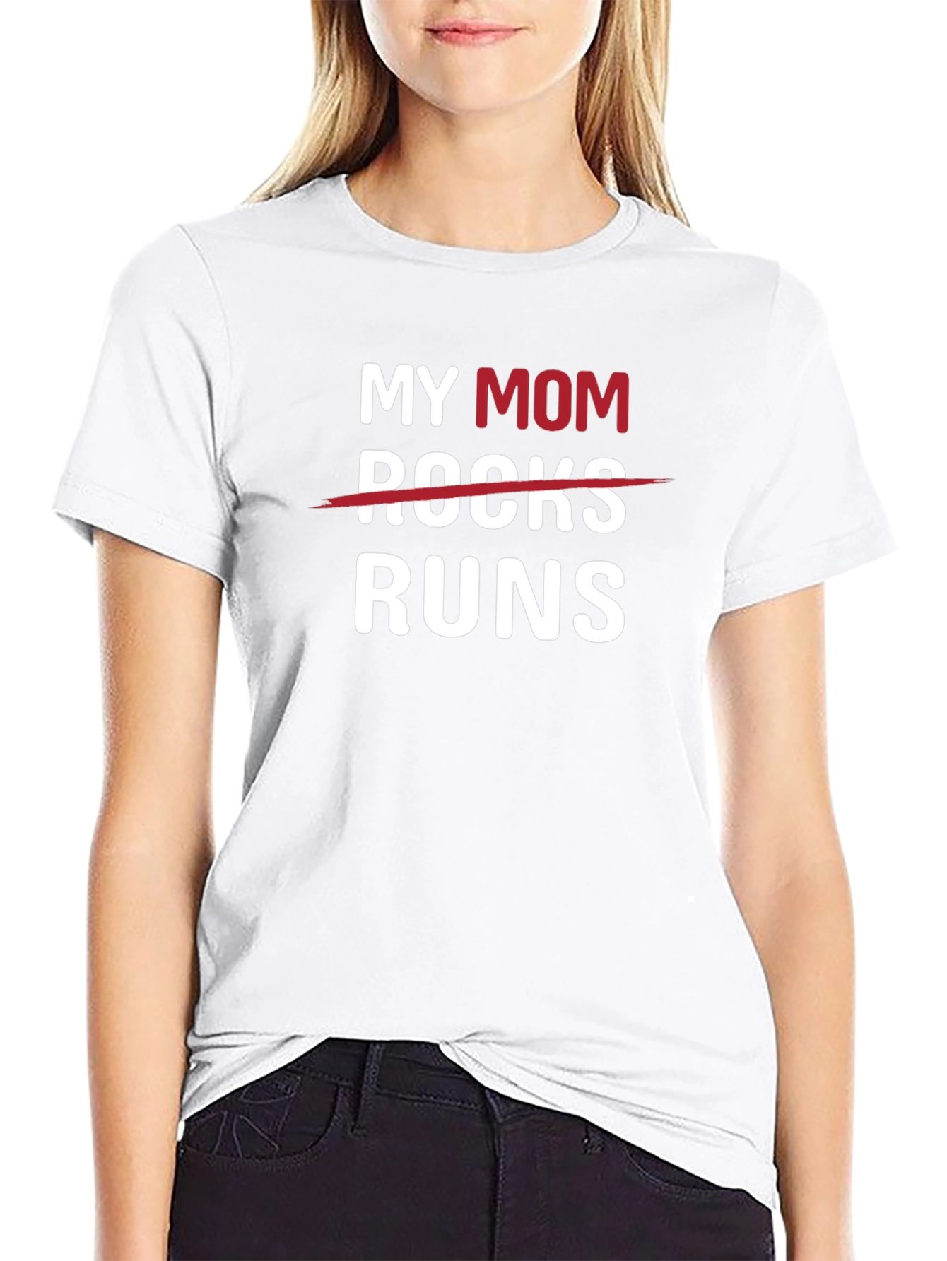 Black My Mom Runs T-Shirt - Funny Mother's Day Gift view 9