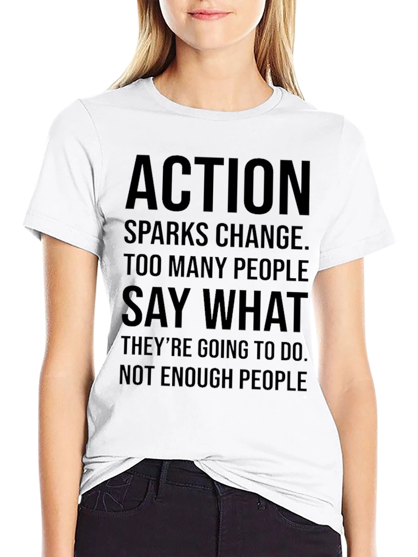 Black Action Sparks Change Graphic T-Shirt view 9